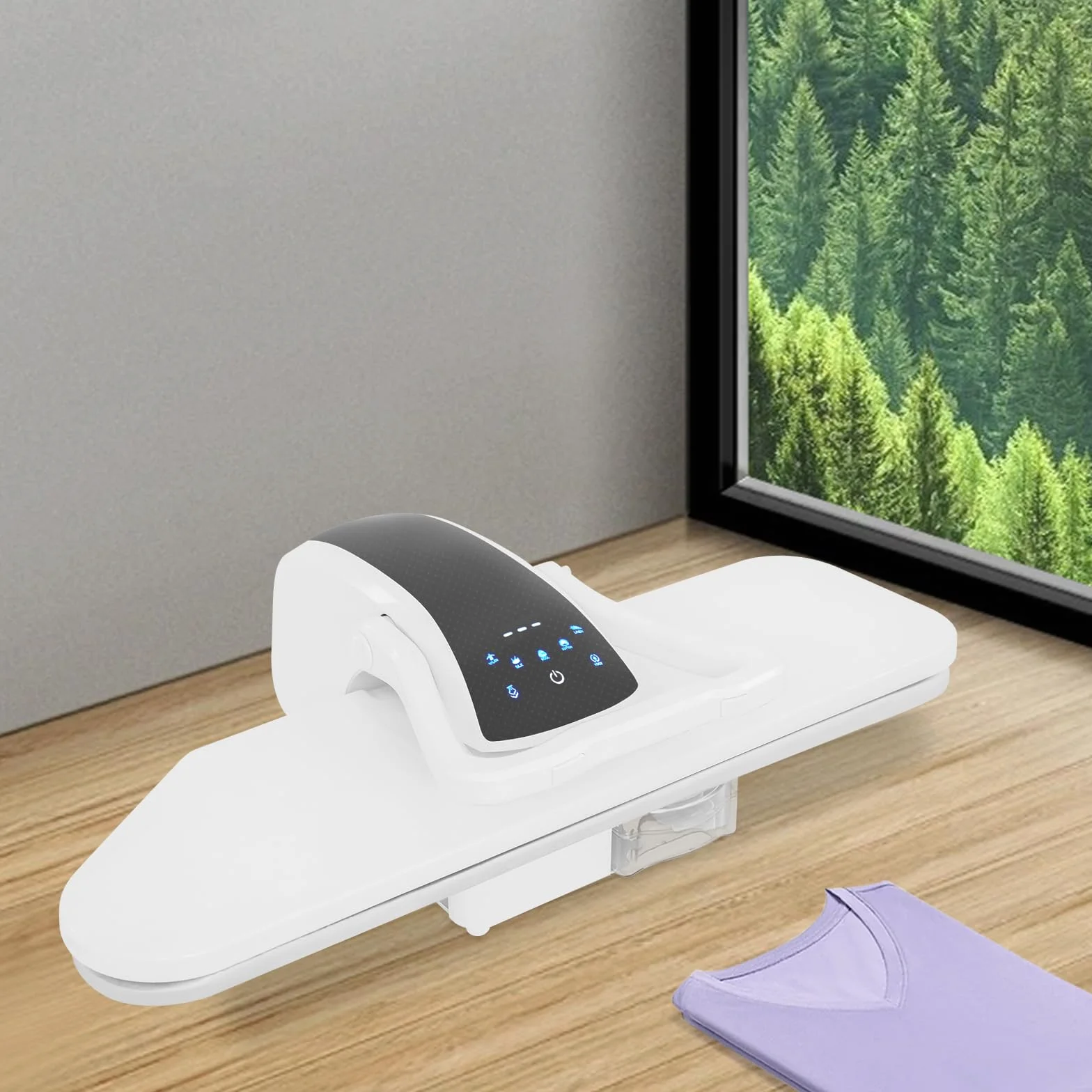 Pressa a vapore intelligente, 2200 W, con 5 programmi di stiratura, nylon, seta, cotone, lino, con intervallo di temperatura di 90 – 200 °C (bianco)
