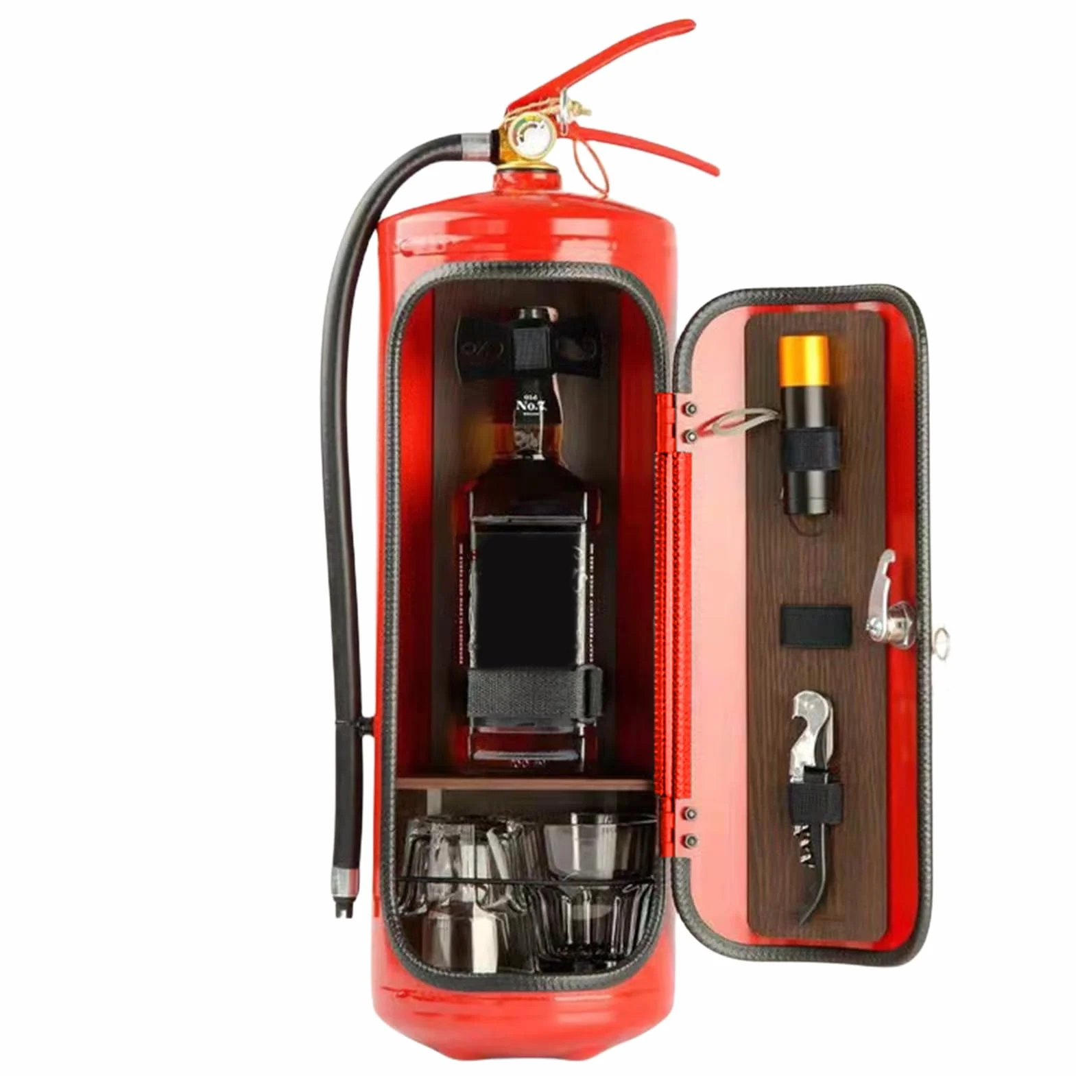 Estintore, bar mobile, metallo, per gli amanti del whisky e dei pompieri, scatole di immagazzinaggio per vino Liquore, armadio da vino, decorazione per ufficio