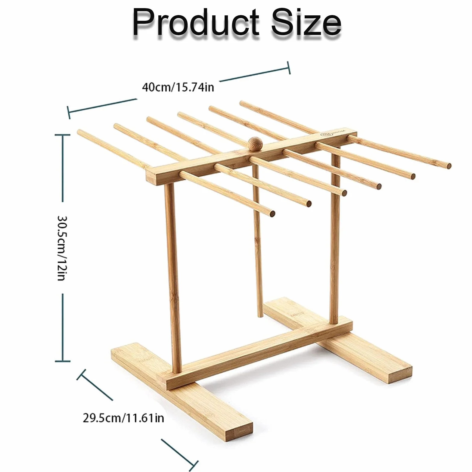 Stendipasta, 12 stanghe, Stendipasta in legno, porta pasta, supporto per la pasta per asciugare, asciugatore per spaghetti, supporto per la pasta salvaspazio riutilizzabile