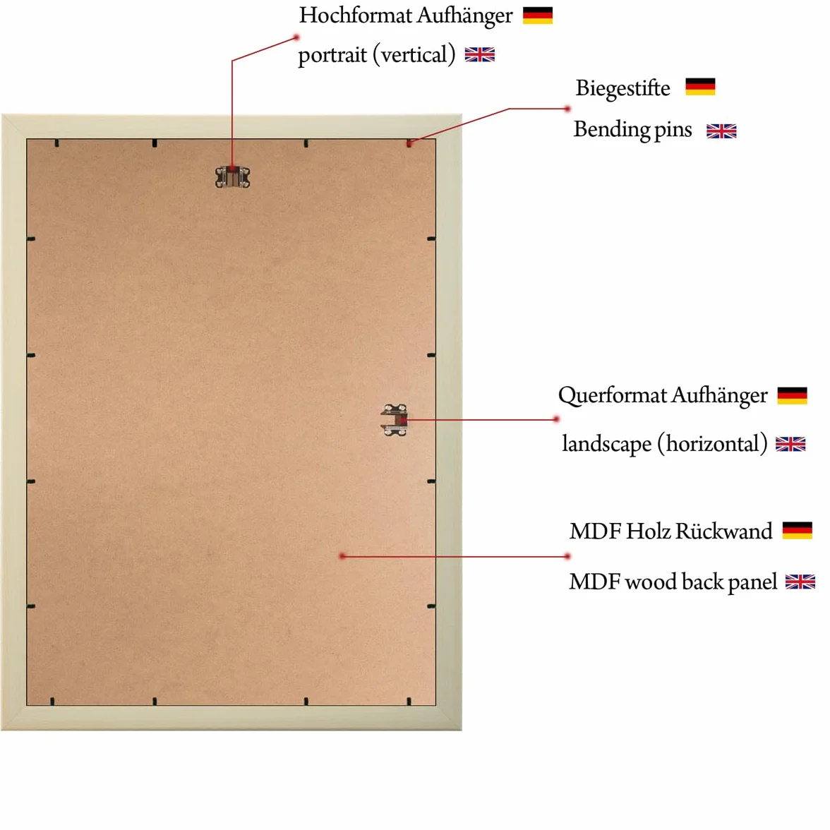 PrimeLuxe Cornice portafoto in legno 30 x 85 cm nero opaco PRODUZIONE TEDESCA