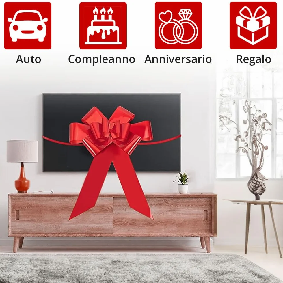 Fiocco Regalo Gigante Auto Rosso XXL 76 cm