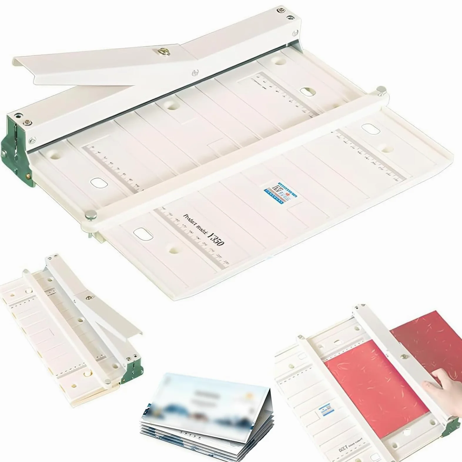 Piegatrice e piegatrice manuale per carta, strumento per cordonatura di carte da 350 mm, piegatrice di carta portatile, per biglietti d'auguri lato corto A4 e A3, inviti per brochure e carta fotografi
