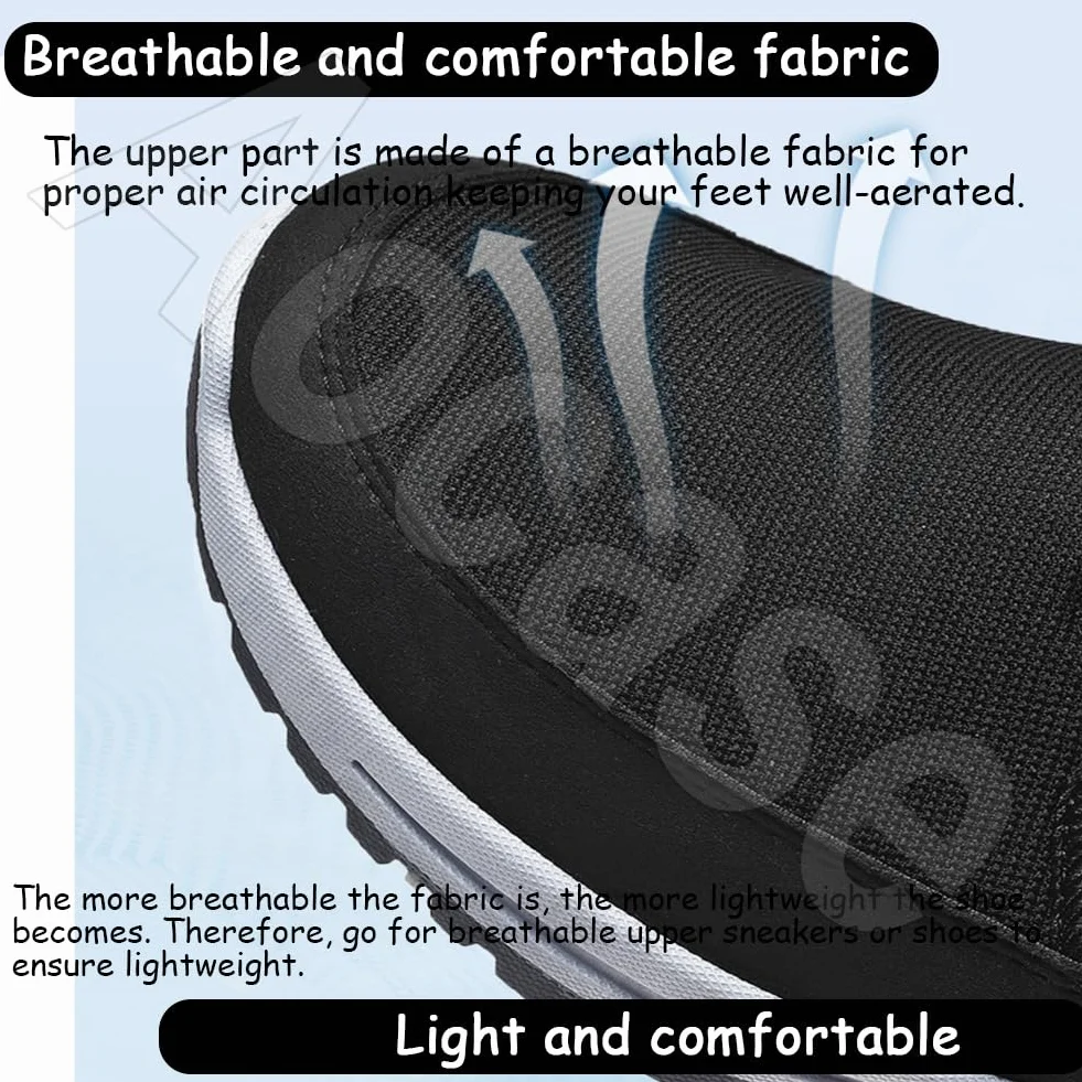Scarpe Ortopediche Uomo con Strappo Scarpe da Ginnastica Traspiranti con Cuscino d'Aria Scarpe da Passeggio da Uomo estive alla Moda Sneaker Casual,Nero,40/250mm