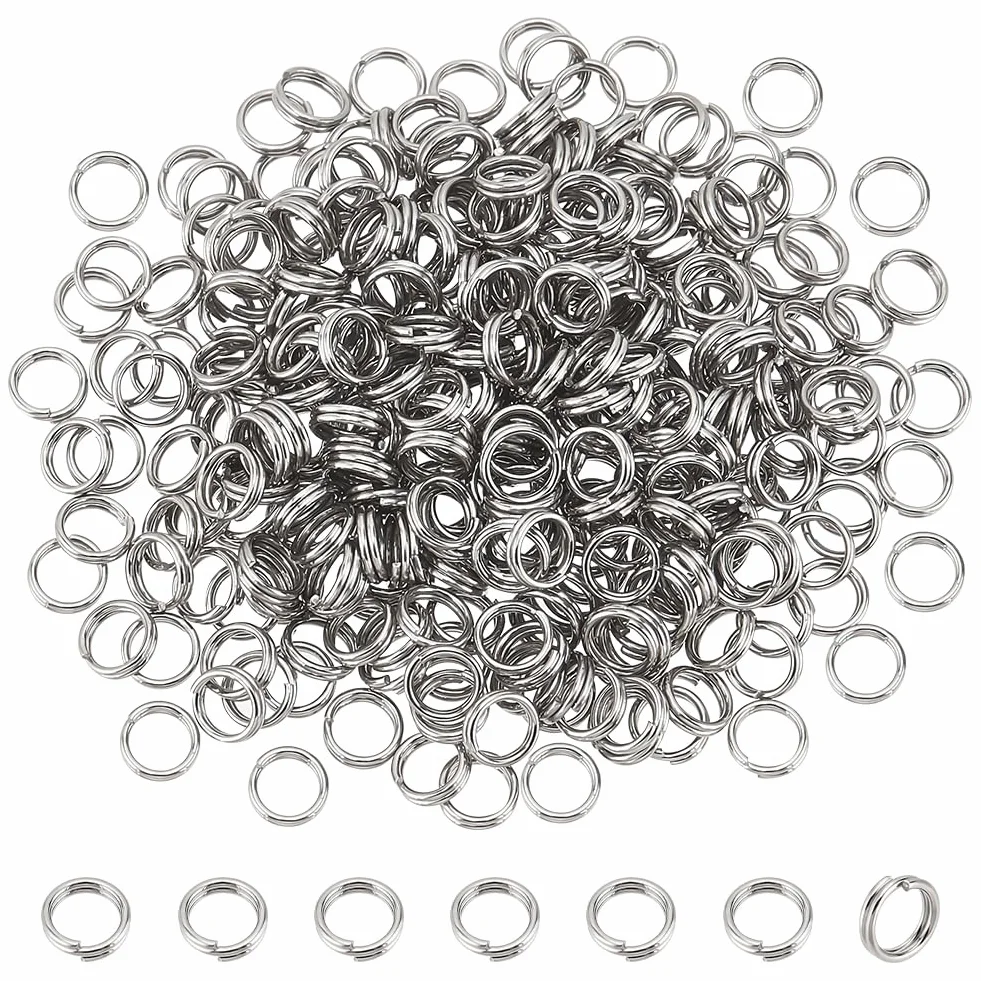 PH PandaHall 290pz Anellini Doppio Cerchio per Bigiotteria Anelli di Salto Aperti Acciaio Inox, 5mm Anellini Aperti Accessori per Portachiavi Gioielli Braccialetti Collane Fai Da Te
