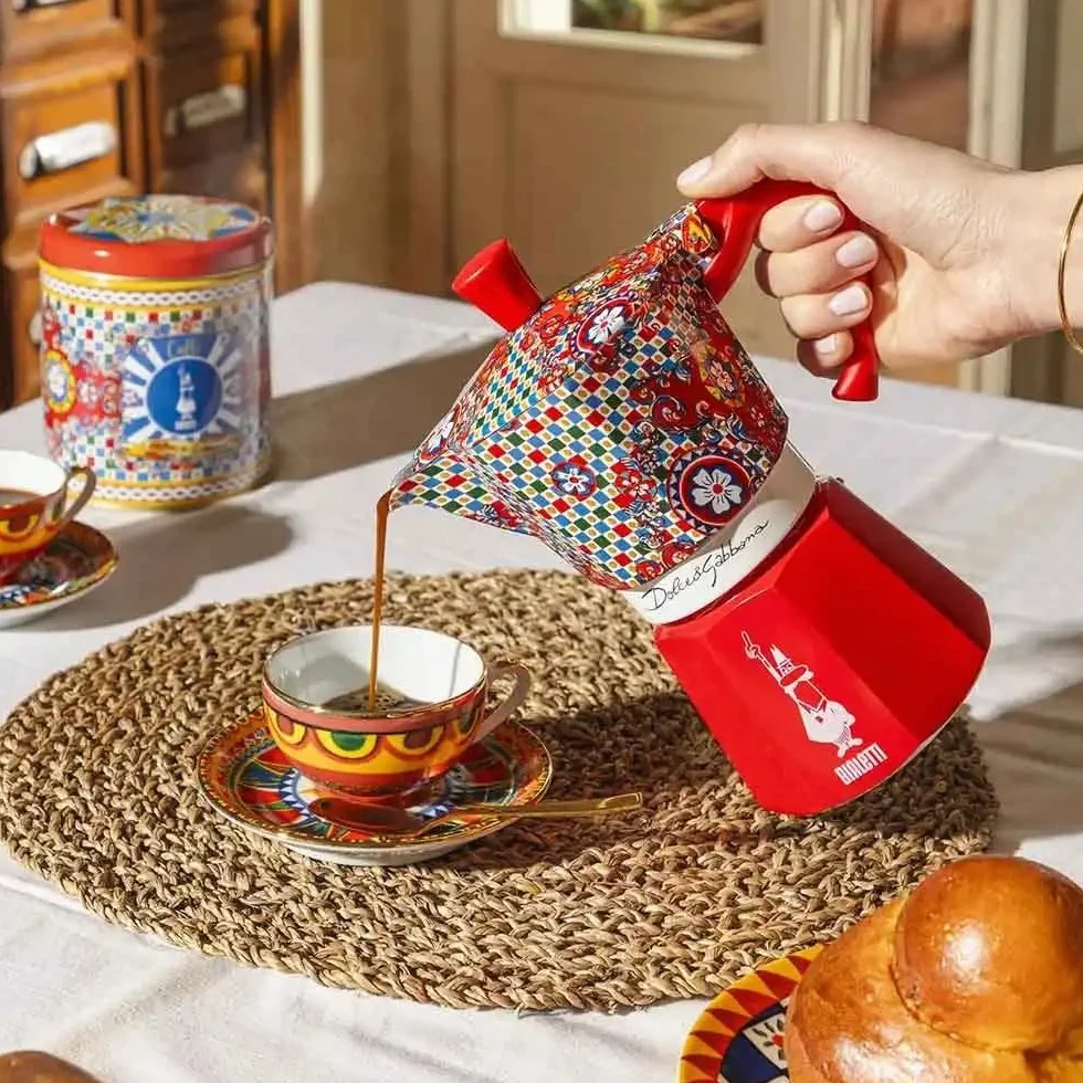 Caffettiera Italiana Bialetti Moka Express 0005327 3 Tazze D e G Rosso