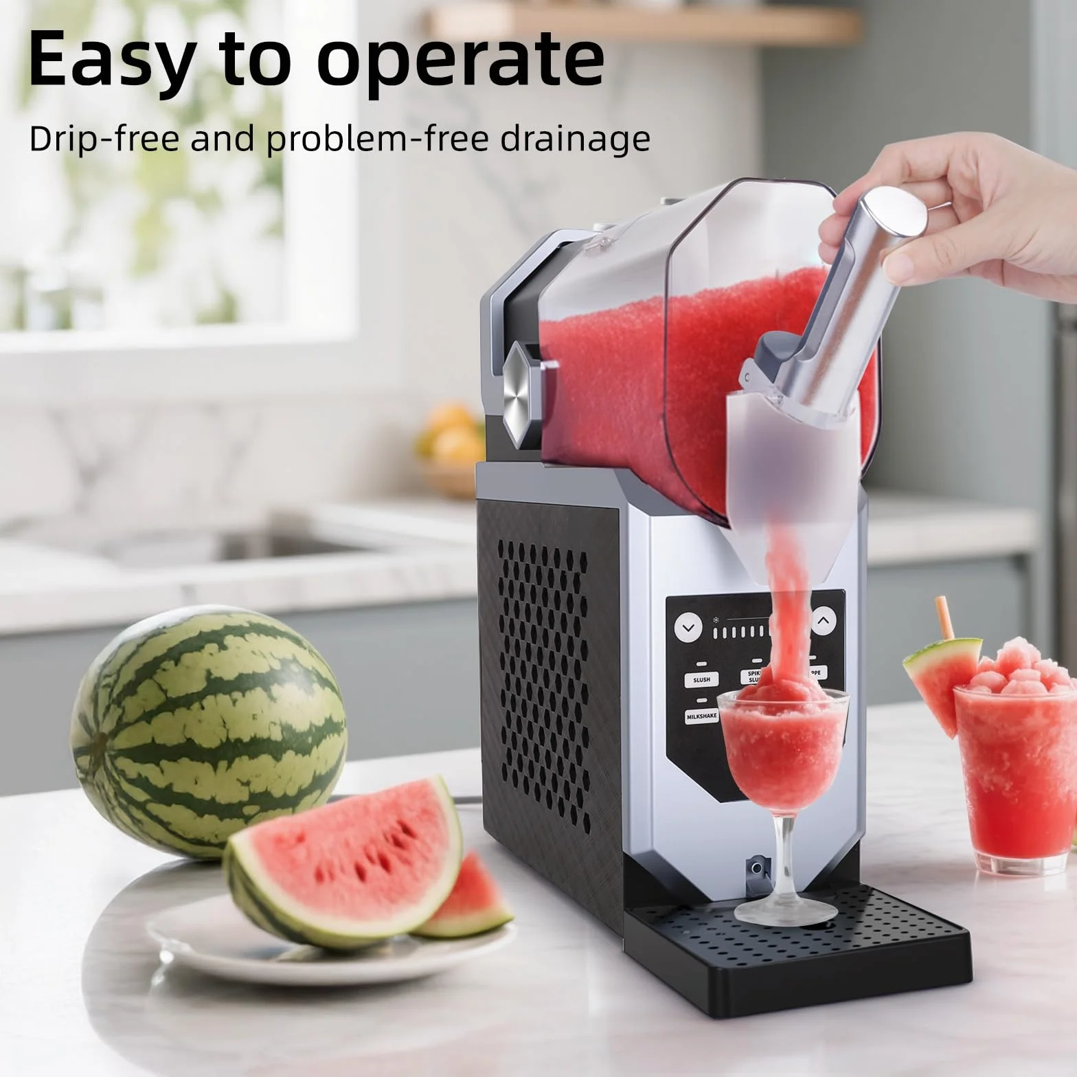 Macchina per Granita Elettrica 2,0L 220W, 5 Modalità, Tattile, per Sorbetto e Bevande