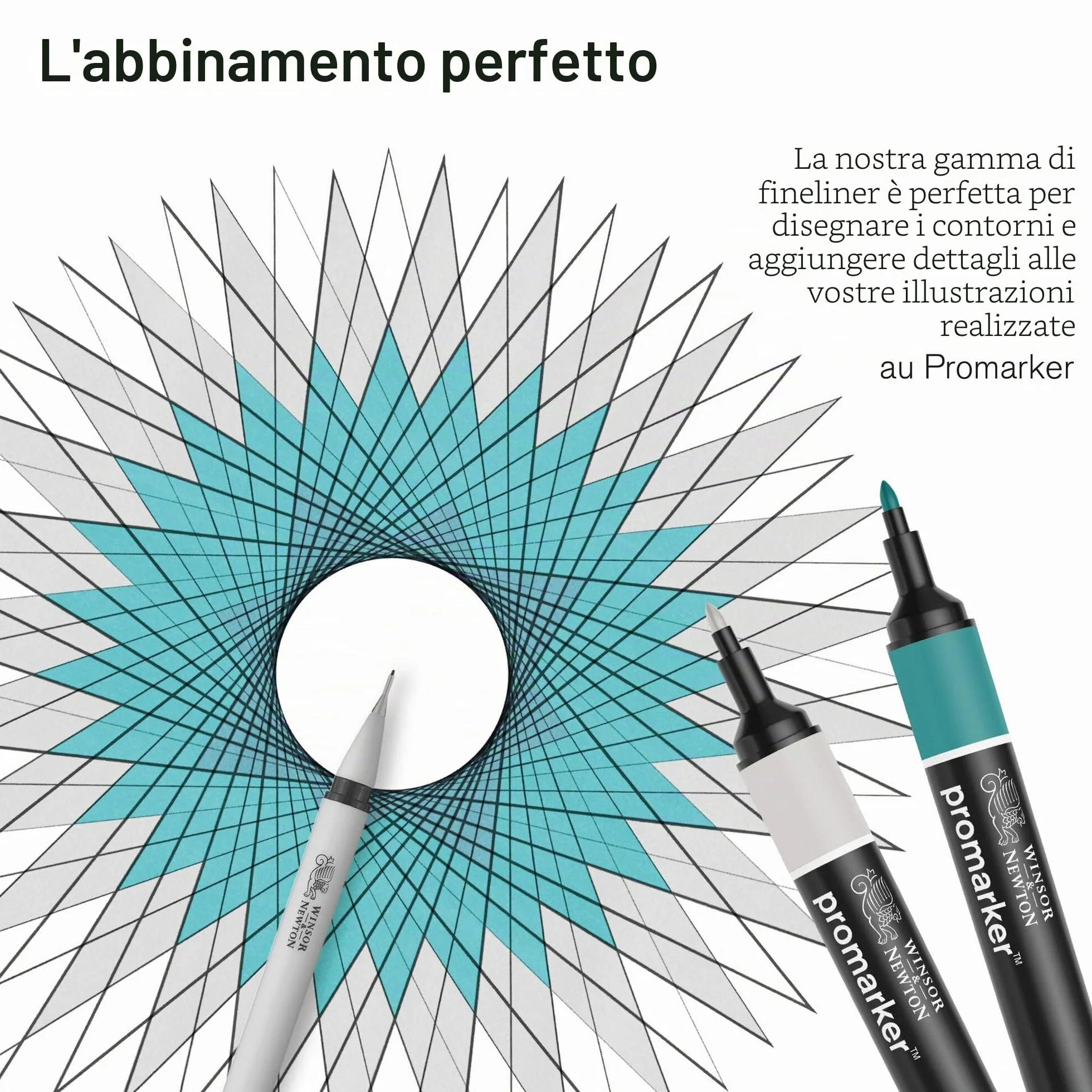 Winsor & Newton Promarker Set 12+1 Blender Tinta Carne