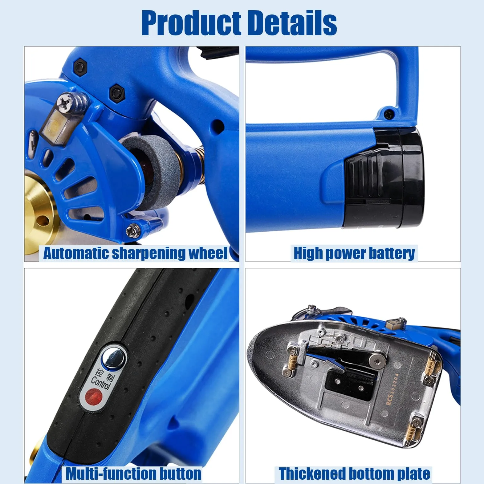 Taglierina elettrica rotativa per Tessuti Macchina da Taglio per Tessuti Senza Fili 100/110 / 125mm con Batteria 2x2500mAh, Forbici elettriche a 5 velocità,125mm
