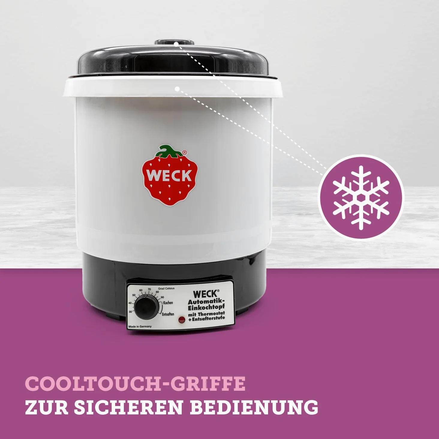 Weck WAT 34 Macchina per conserve, in plastica, senza orologio, con griglia