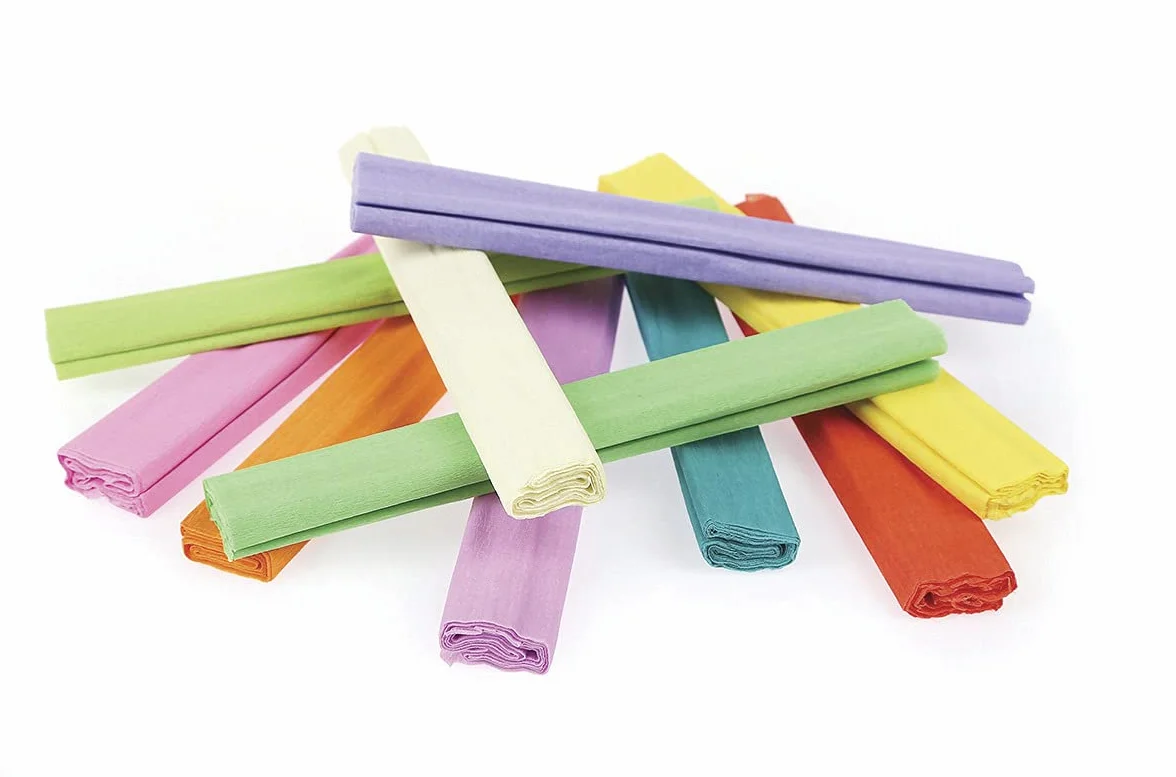 Crepe Paper Pastel Carta Crespa 10 rotoli 25 x 200 cm assortiti
