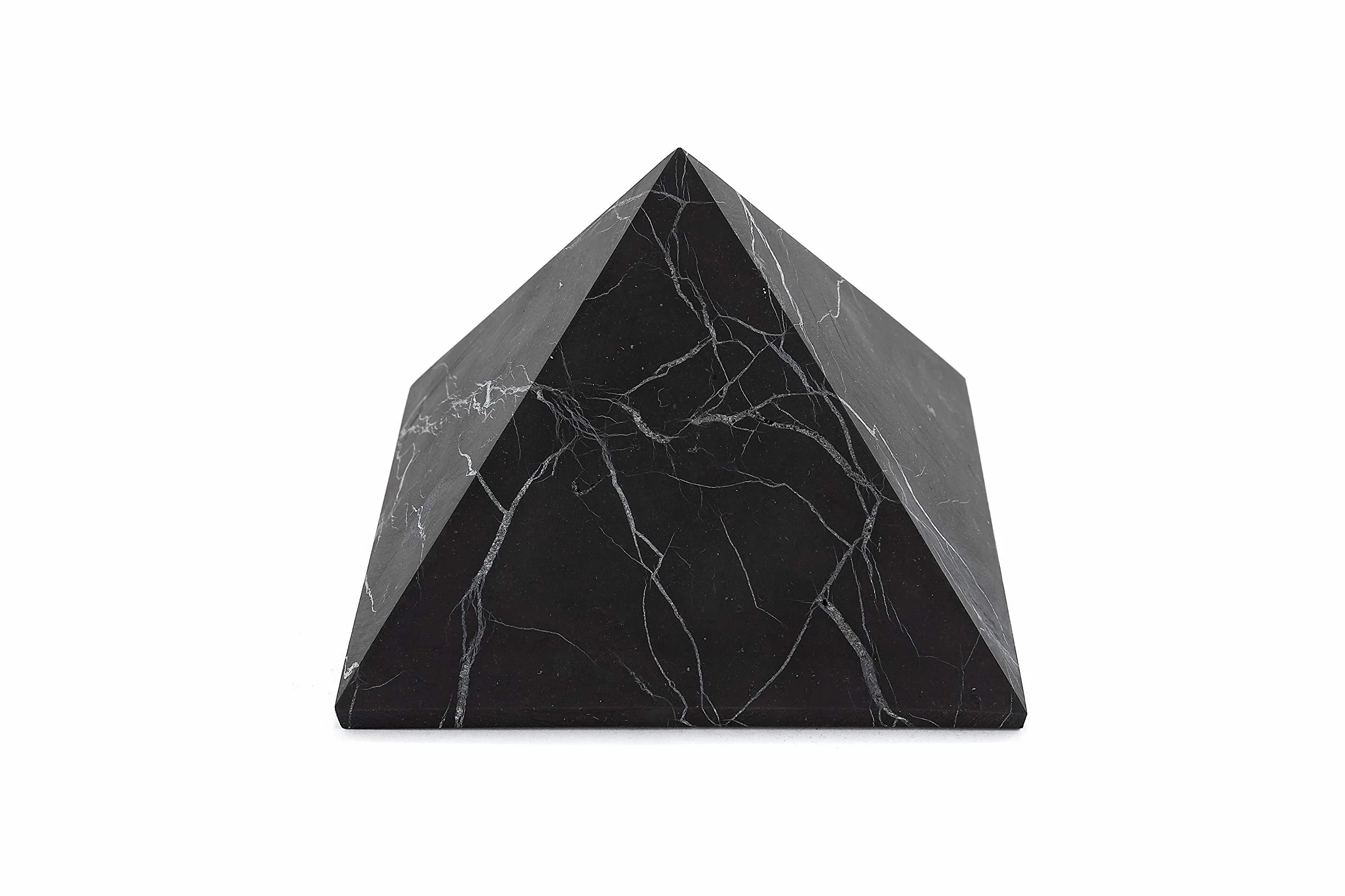 Shungite Piramide Non Lucida 15 cm Pietra Curativa Protezione Radiazioni EMF Carelia