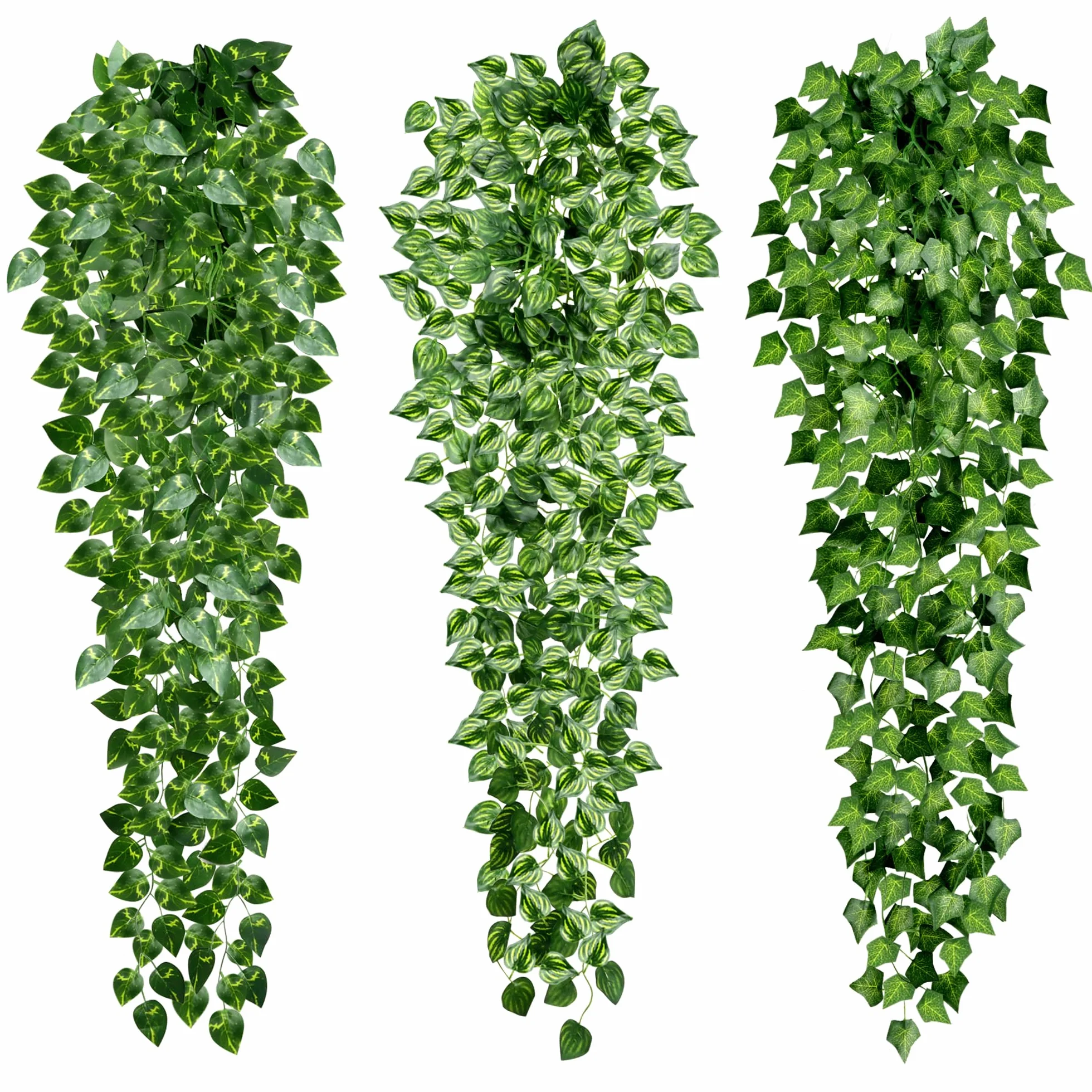 Sospese Piante Artificiali Edera 96cm Foglie Verdi UV-Resistente per Interni Esterni