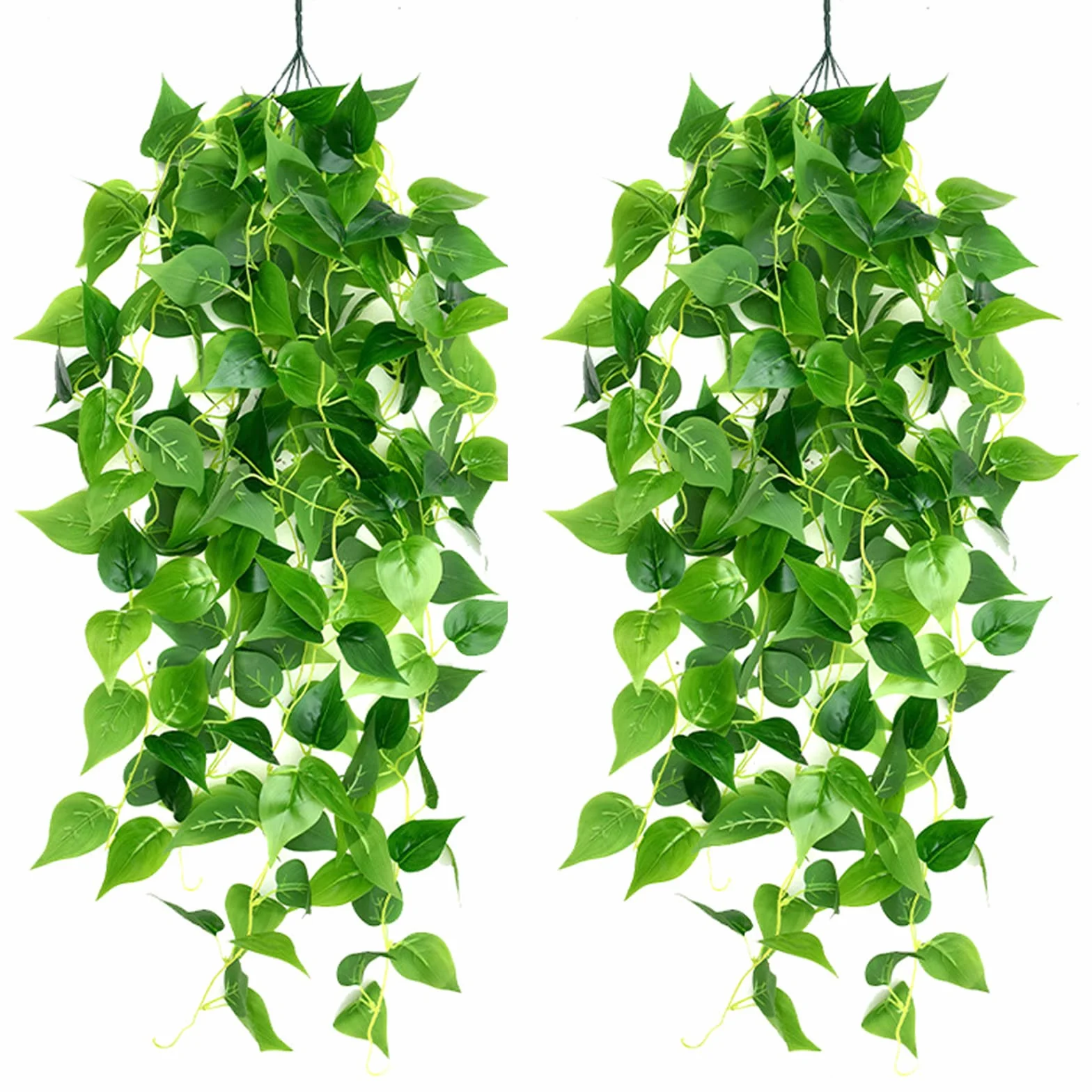 Newaner 2 pezzi Piante Pendenti Artificiali 100 cm Simulazione Edera Verde Ghirlanda Appesa per Decorazione Parete