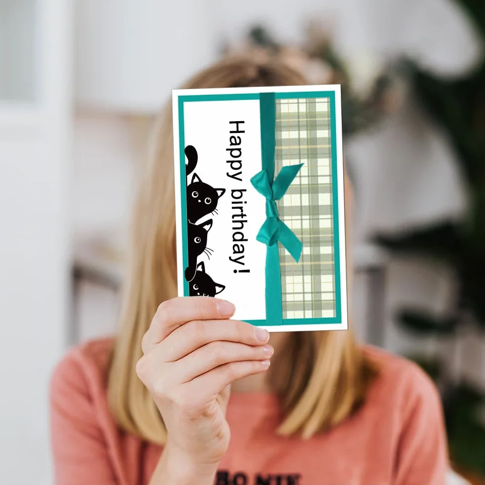 GLOBLELAND Timbri Trasparenti Gatto Nero per Scrapbooking Fai Da Te Bordo Gatto Sigilli per Timbri In Silicone Timbri Trasparenti per Creazione di Carte Album Fotografico Diario 6.3×4.33 Pollici