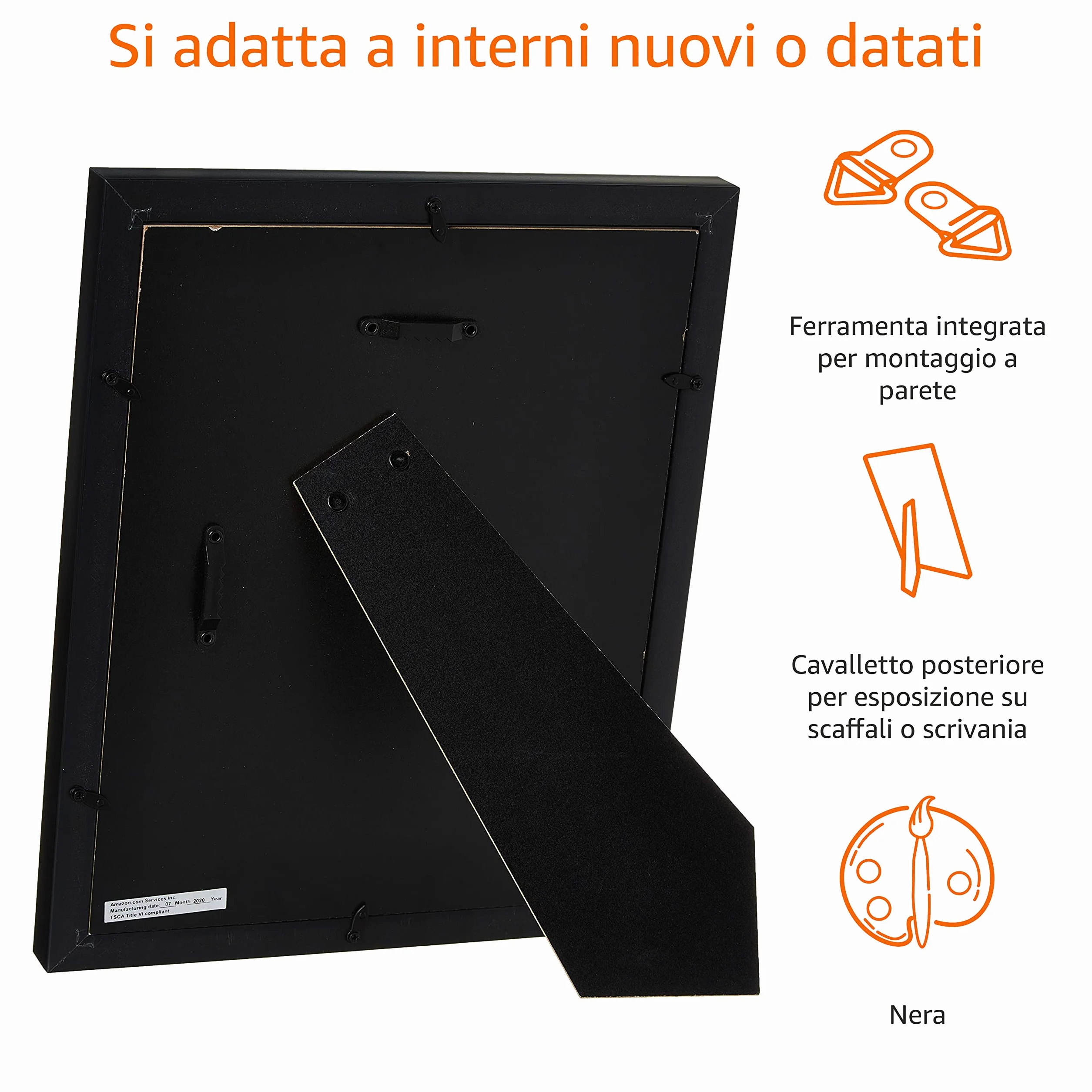 Amazon Basics Rettangolare Cornice per foto 20 x 25 cm Confezione da 2 Nero