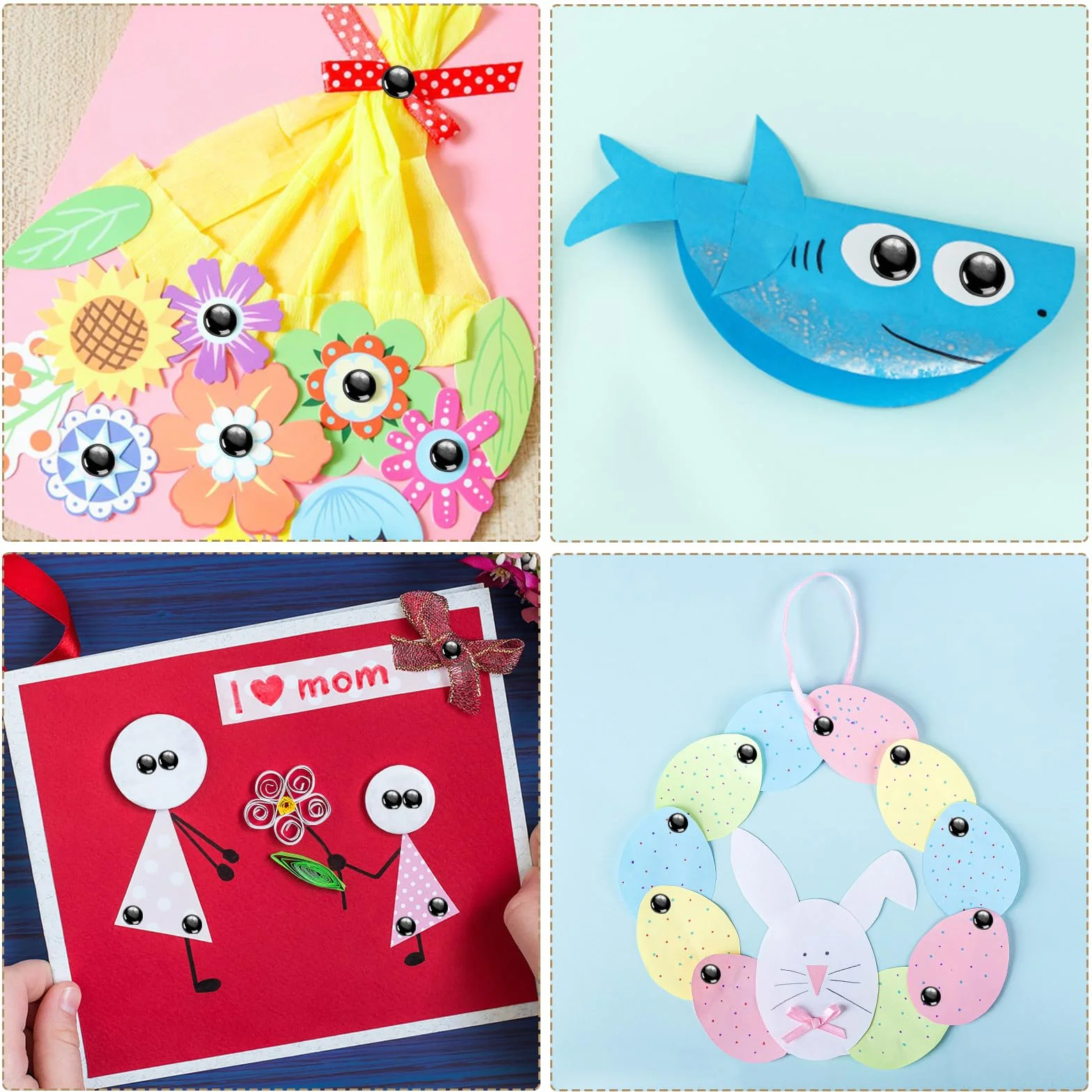 Mini Brads 100 szt. metalowe okrągłe główki do scrapbookingu, biura, DIY (czarny)