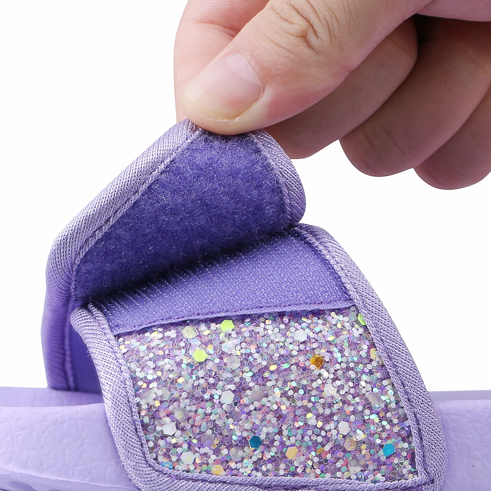 Ciabatte con glitter per ragazze estive sandali scivolo antiscivolo scarpe da piscina spiaggia leggere