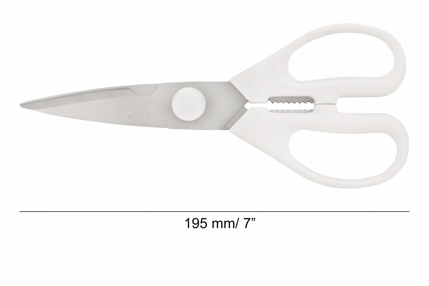 Arcos Serie Prochef, Forbici da Cucina, Lama Acciaio Inossidabile 195 mm, Manico Polipropilene, Colore Bianco