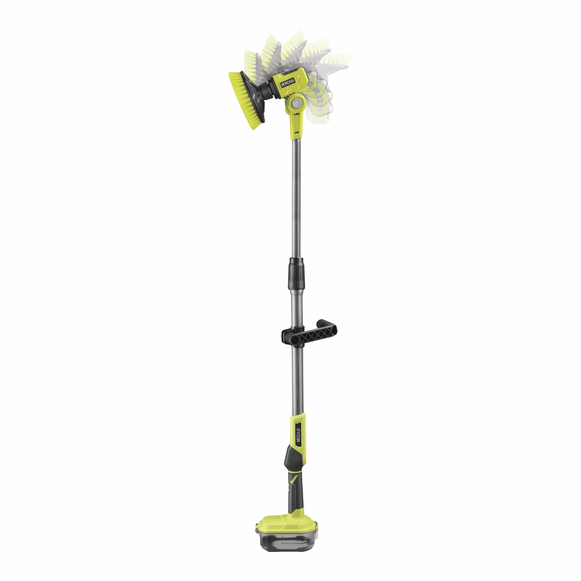 Ryobi R18TPS-0 Spazzola Telescopica Motorizzata, per Pulire in Altezza, Allungabile da 1m a 1.4m, Inclinabile in 6 Posizioni