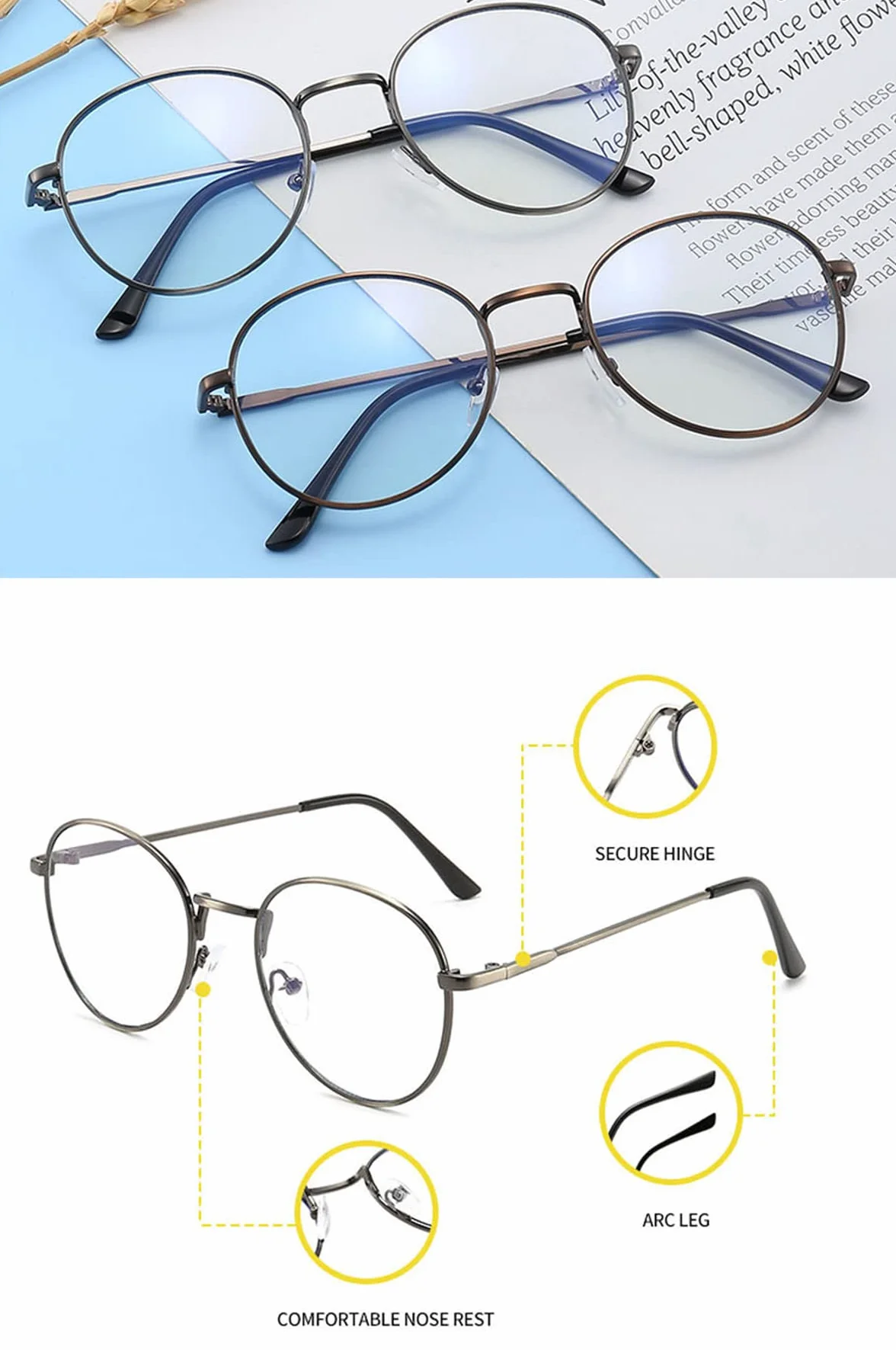 Occhiali Anti Luce Blu Anti Eyestrain per Computer PC Tablet TV Gaming