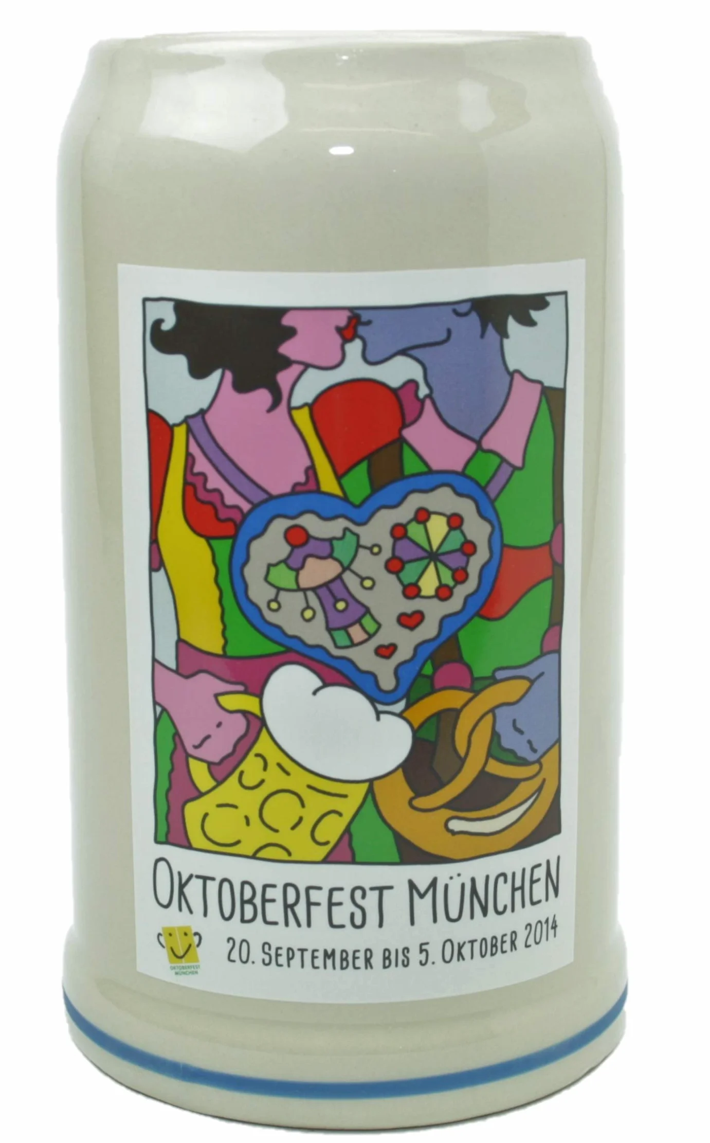 Boccale originale Oktoberfestkrug 2014 I, brocca annuale I Wiesnkrug I da collezione, confezione originale