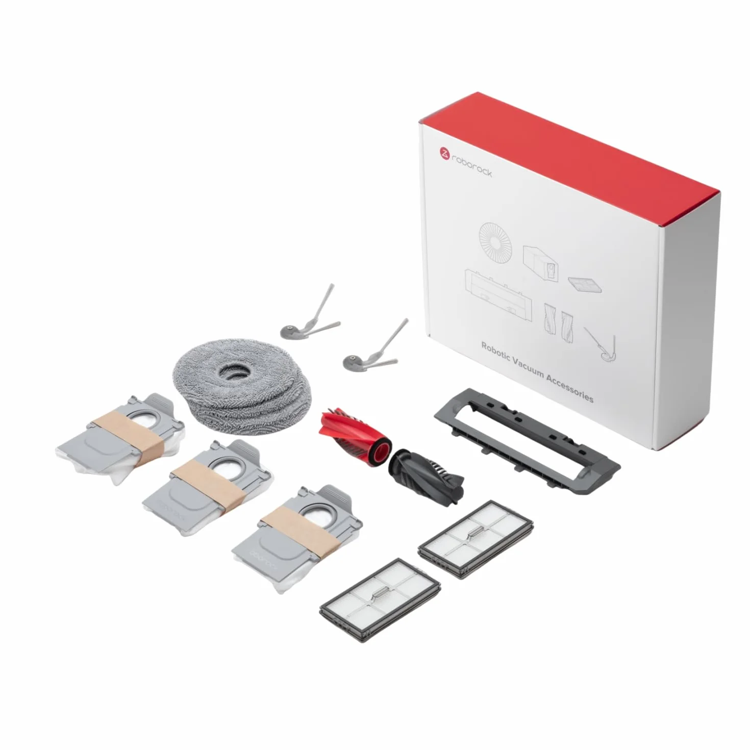 roborock Saros 20 Kit di Accessori Original, Mocio Rotante *4 + Sacchetto per la Polvere *3 + Filtro *2 + Copertura Spazzola Principale *1 + Spazzola Principale *1 + Spazzola Laterale *2