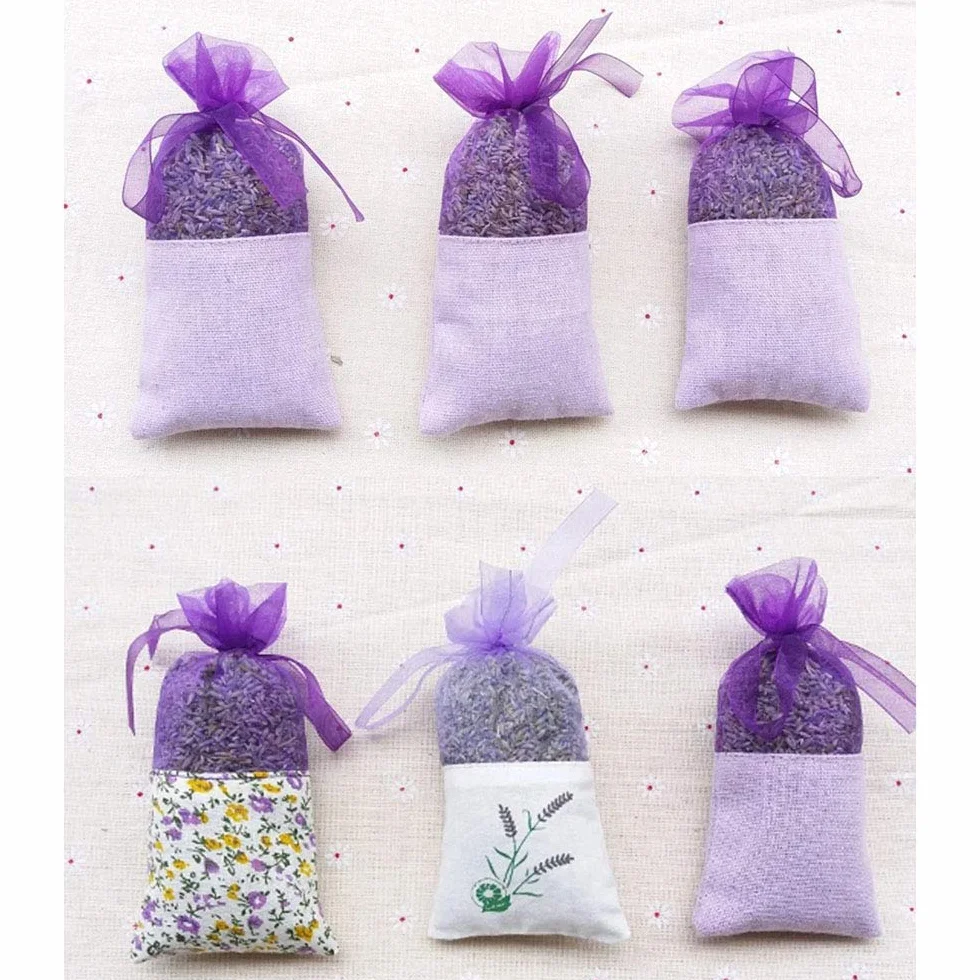 24 Pezzi Sacchetti di Lavanda bustina Sacchetti Vuoti Viola Garza di Coulisse di Cotone per Lavanda, spezie ed Erbe
