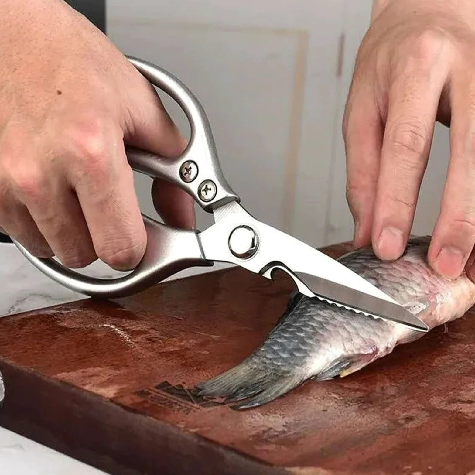 Forbici da Ufficio, Forbici Artigianali, Forbici da Cucina Forbici per Ossa di Carne in Acciaio Inossidabile per Uso Domestico Potenti Sci in Metallo per Barbecue