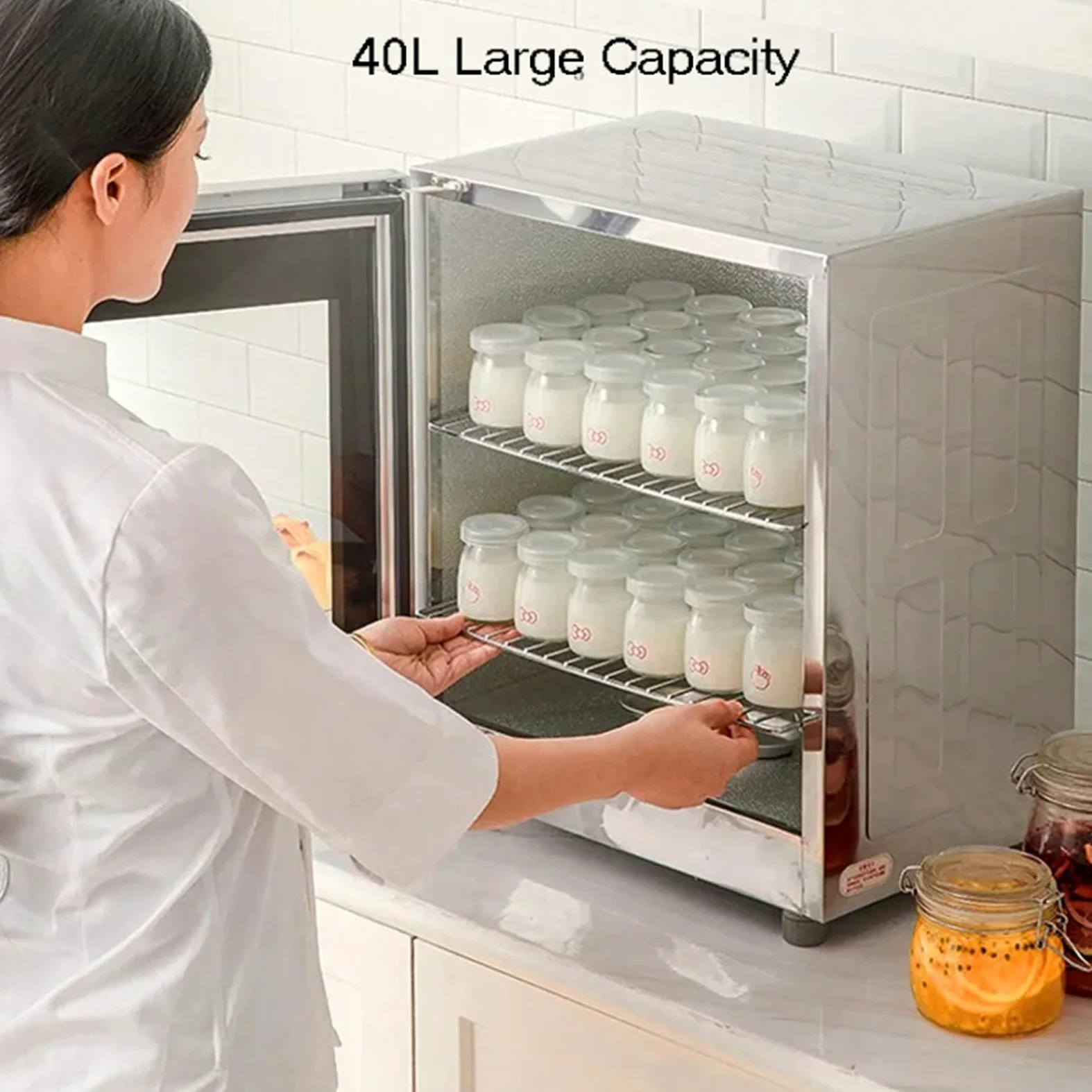 Macchina Per Lievitare L'Impasto Elettrica Da 40 Litri, Macchina Per La Fermentazione Del Pane Per Yogurt E Impasto Da Cucina, Con Controllo Dell'Umidità E Della Temperatura, Fermentazione Uniforme