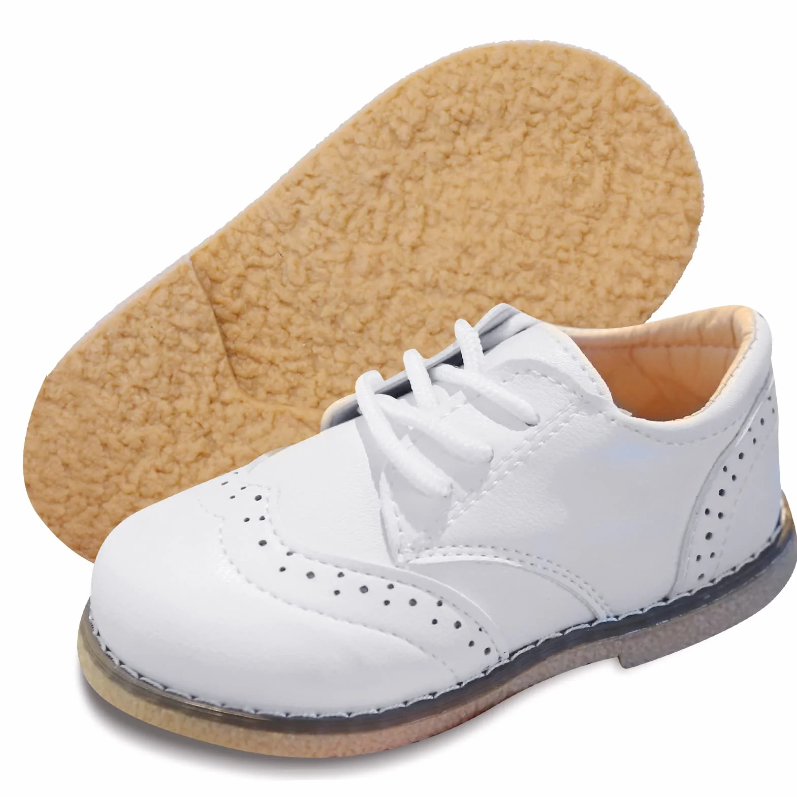 Panegy Scarpe Bambini Bambina in PU Pelle Scarpine Stringate Basse Eleganti Leggere Scarpette Brogue Casual con Suola Moribida per Suola Festa Matrimonio