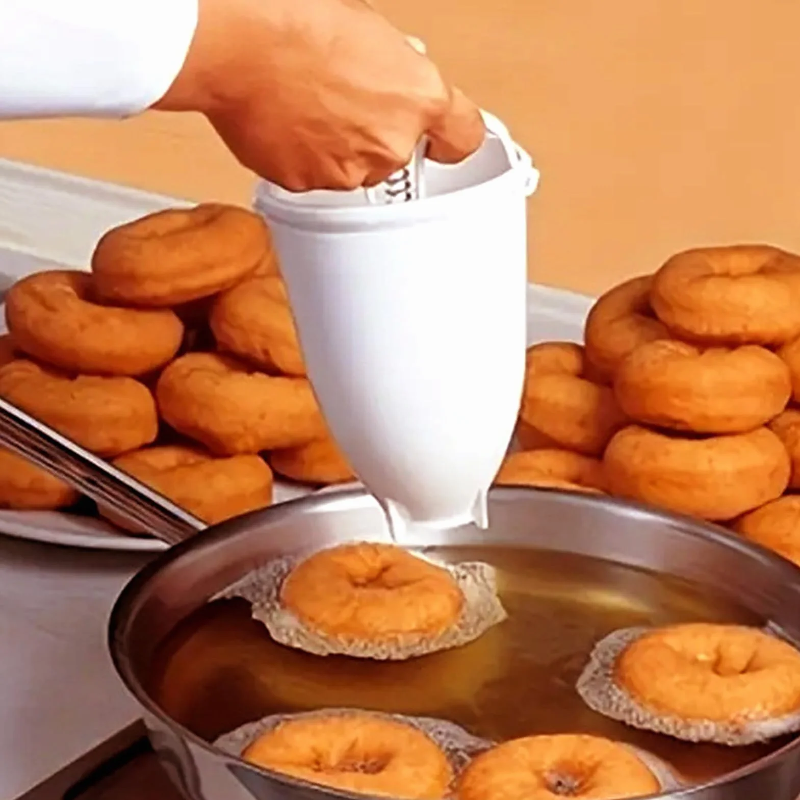 ciambella portatile ciambella taglierina strumento di cottura in plastica dispenser di pasta fatta in casa fritta stampo per la produzione di pasticcini da cucina
