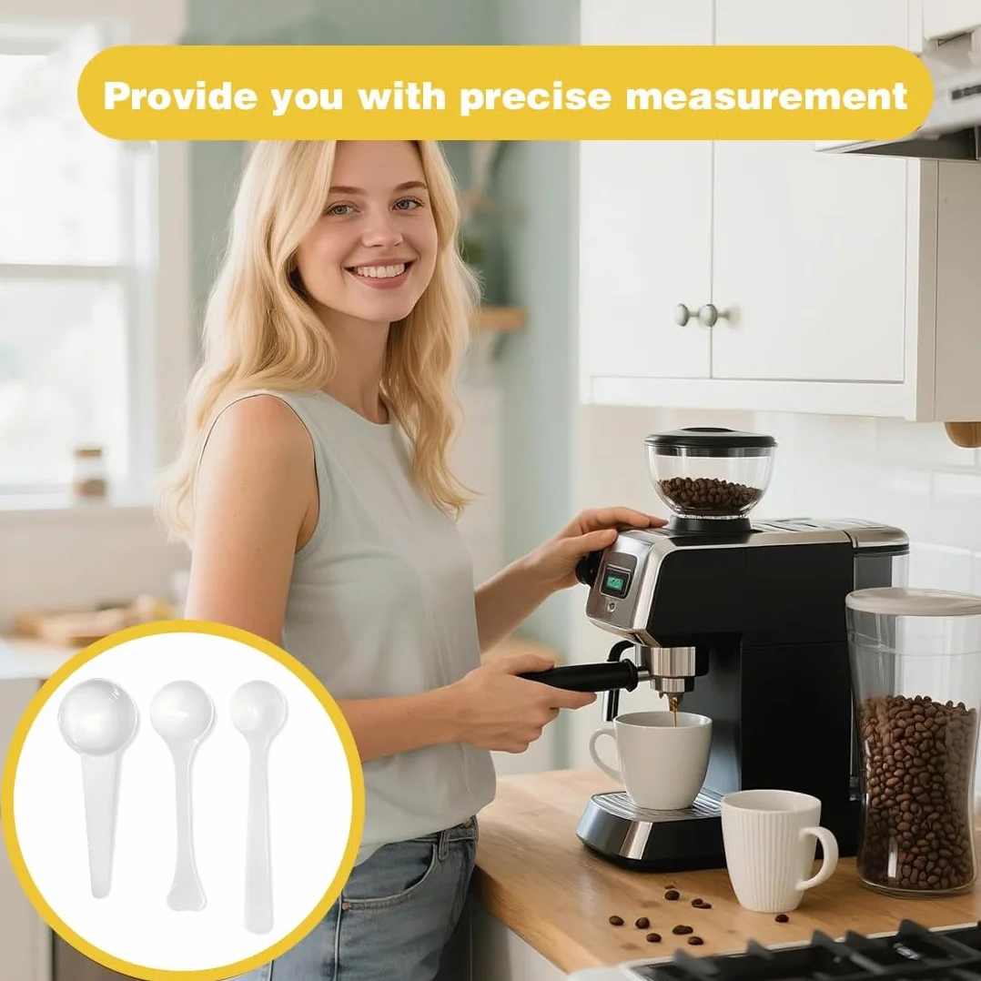 JEYORZY 6 Pezzi Misurino Ml, Cucchiai Dosatori in Plastica,per La Cucina, Il Caffè, Il Bucato E Le Proteine in Polvere(1g,3g,5g)