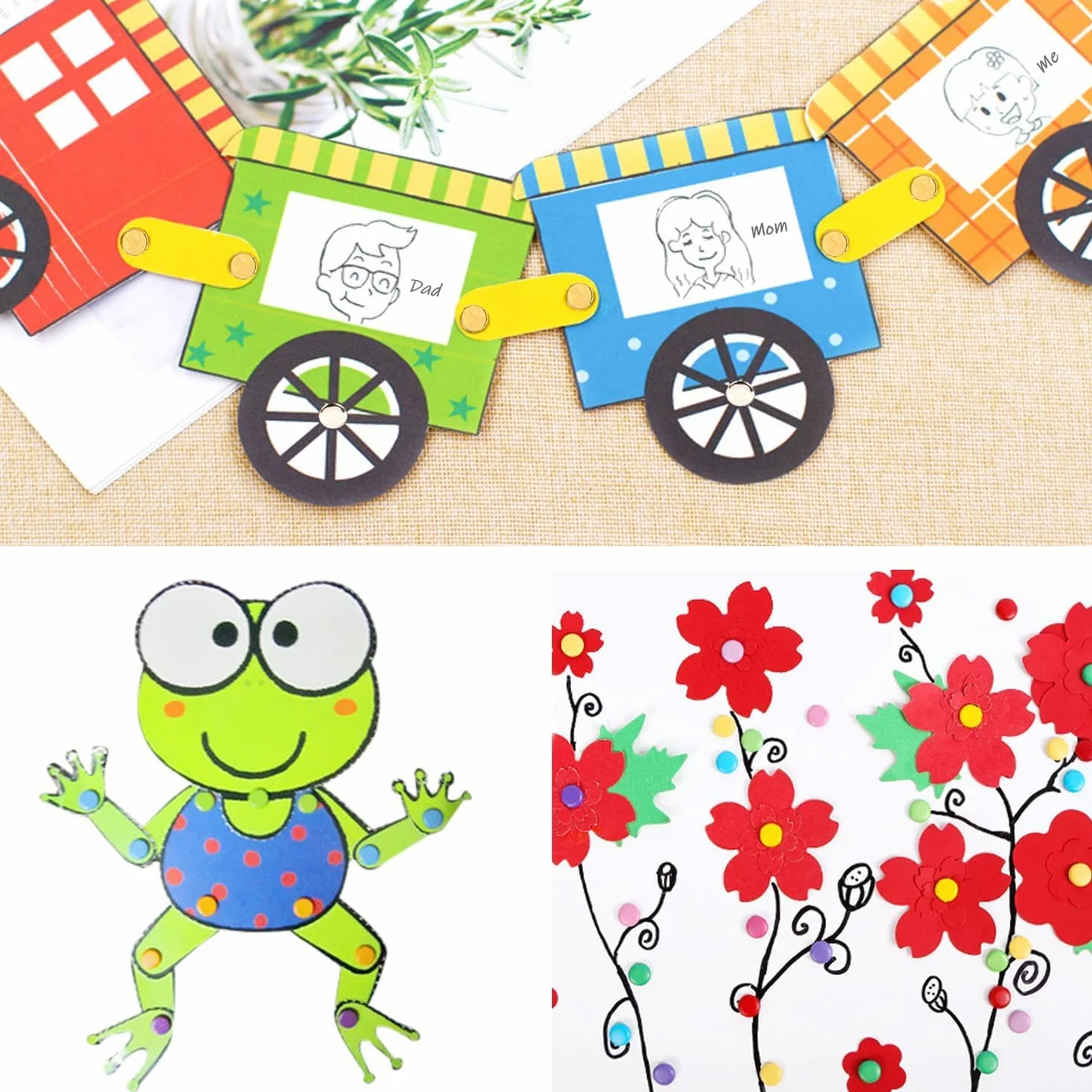 Mini Scrapbooking Brads,100 Perni di Fissaggio Multicolore per Carta,Fermacampioni Rotondi,Perni Divisi in Metallo Adatti per Scrapbooking,Carta da Stampa a Mano