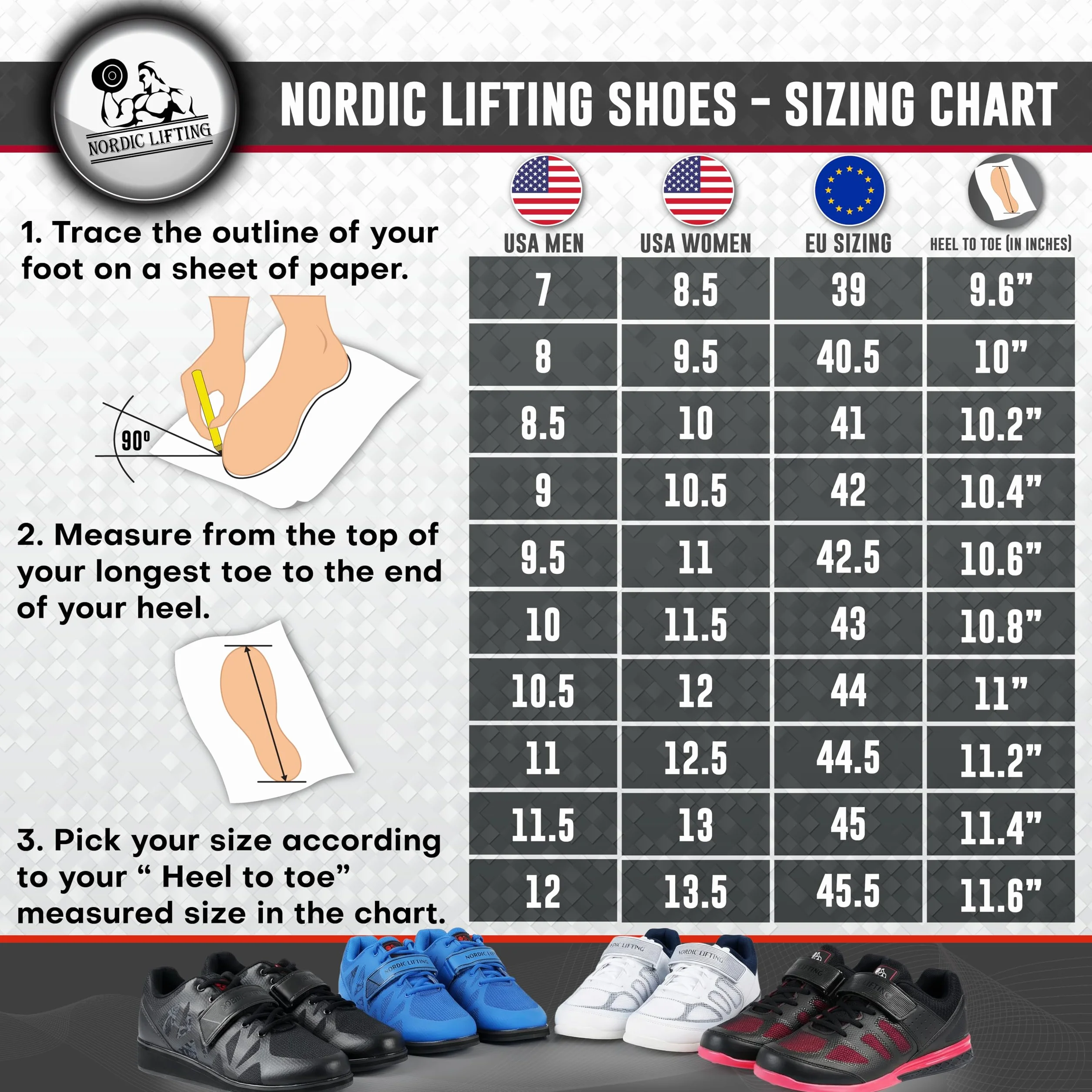 Nordic Lifting MEGIN Scarpe da Powerlifting per Allenamenti Pesanti Uomo