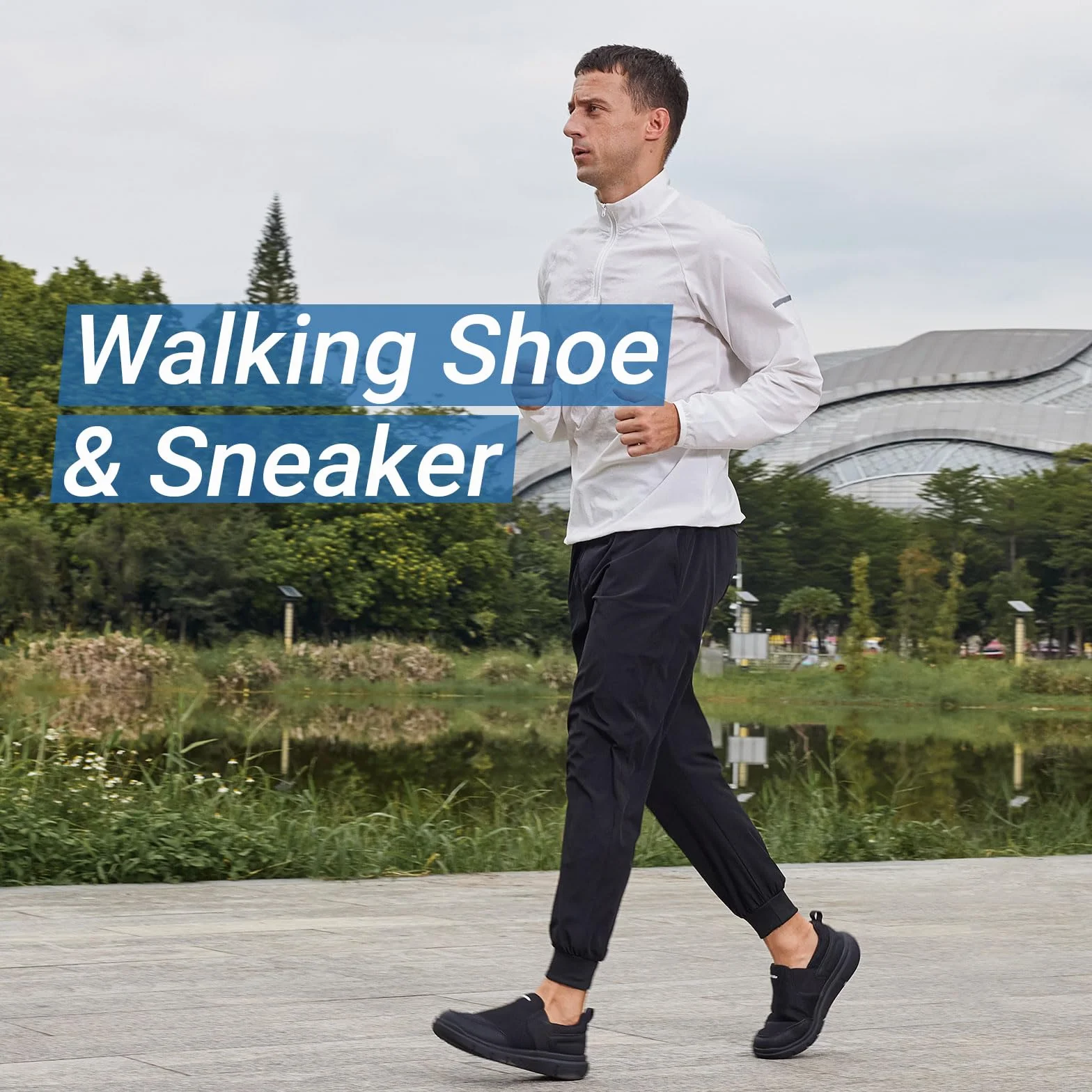 FitVille Scarpe Uomo per Camminata Antiscivolo Slip-on Casual Sneaker Senza Lacci Scarpe da Esterno Comode Leggere e Traspiranti a Pianta Larga