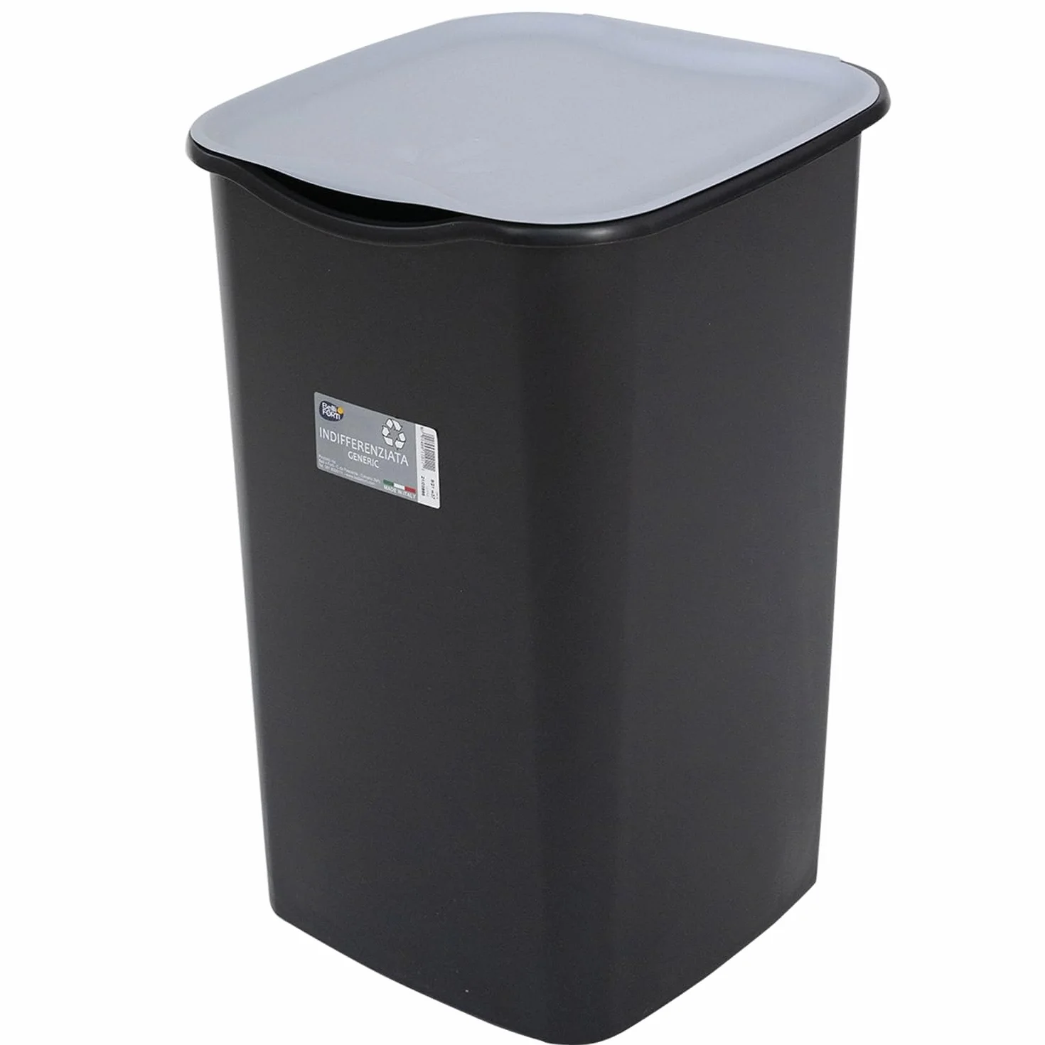 Tre Ti TRT536 Pattumiera, Riciclo, Nero/Grigio, 50 lt