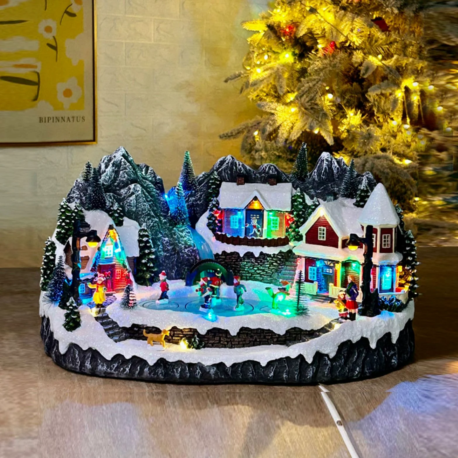 Centrotavola in resina illuminata con componenti staccabili e opzioni di alimentazione per feste sicure per bambini decorazioni natalizie musica LED forniture per feste