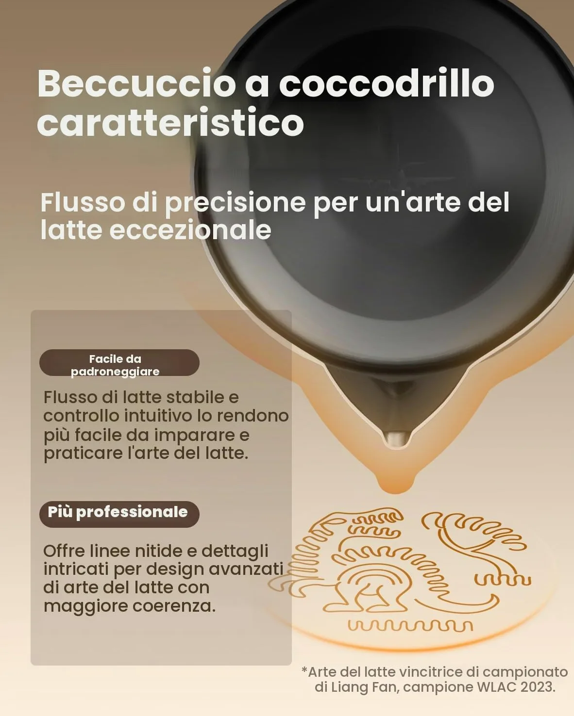 MHW-3BOMBER Brocca per latte 500ml, brocca per latte in acciaio inossidabile per macchina da caffè, accessori per caffè per barista domestico, tazza per cappuccino e arte del latte, brocca per schiuma