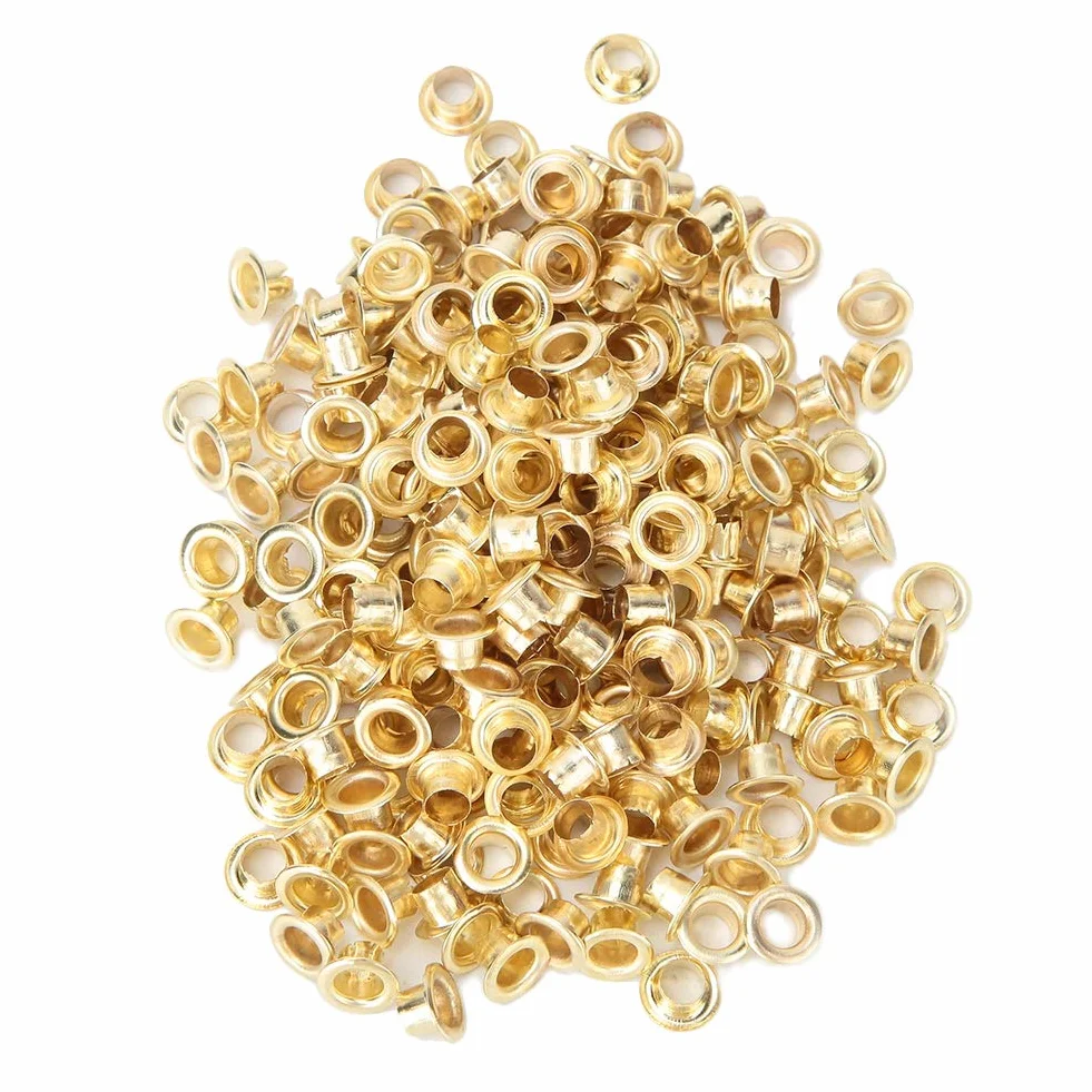 Occhielli Dorati da 4 Mm, 250 Set Occhielli in Metallo Carta di Carta Singolo Foro Occhiello Occhiello Rotondo per Scarpe Vestiti Artigianato Scrapbooking Documento Cartaceo