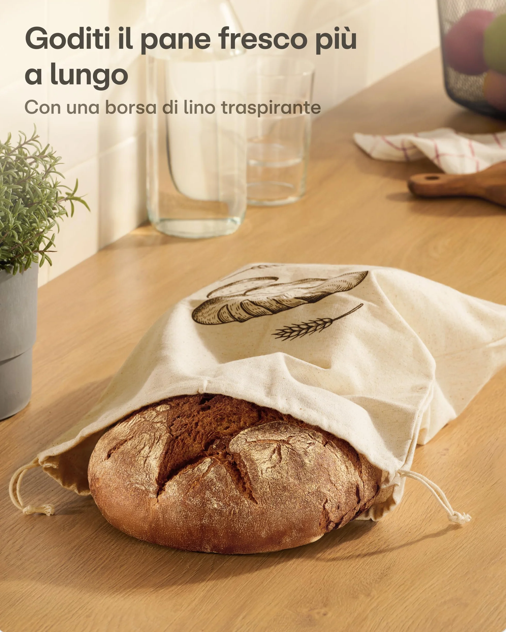 Praknu Pentola Ghisa 26 cm – Casseruola In Ghisa Set – con Cestino Lievitazione & Sacchetto Per Pane – Coperchio Incluso – 4,7 L Dutch Oven
