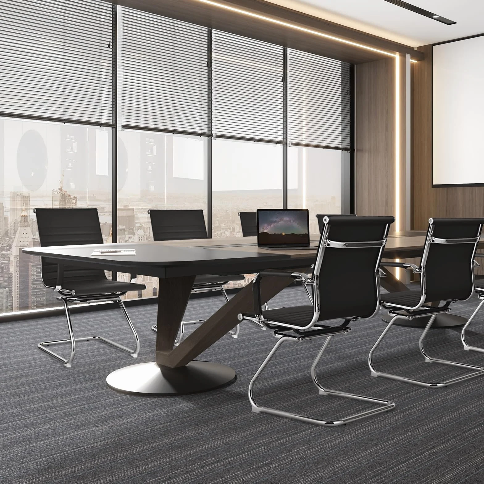 GIANTEX Set di 2 Sedie da Ufficio Cantilever Ergonomiche con Braccioli, Sedie Visitatori Telaio in Metallo Robusto, Sedie per Ricevimento Moderne per Ufficio, Conferenza, Sala d'attesa, Nero