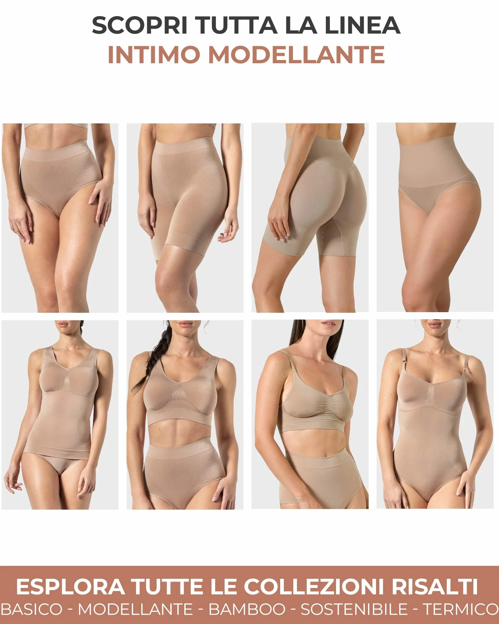 Risalti Guaina Modellante Donna Seamless - Pantaloncini Modellanti Morbidi, Antisfregamento Cosce, Confort Senza Cuciture ed Etichette - Made in Italy