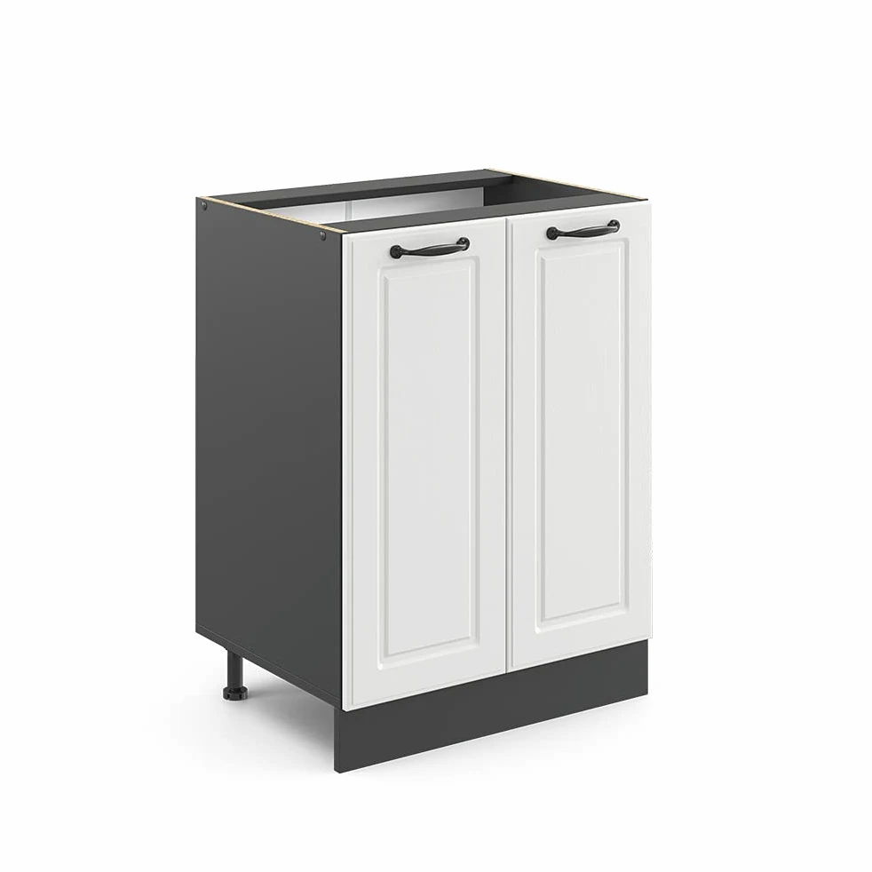 Vicco Mobiletto base cucina R-Line, Bianco rustico, 60 cm senza piano di lavoro, per la libera combinazione all'interno di sistemi cucina modulari