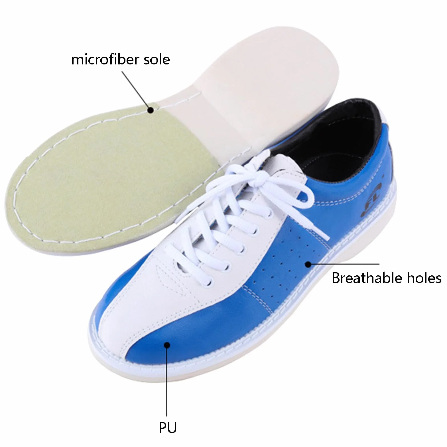 NGARY Scarpe da Bowling Uomo in Pelle Leggera Microfibra Antiscivolo