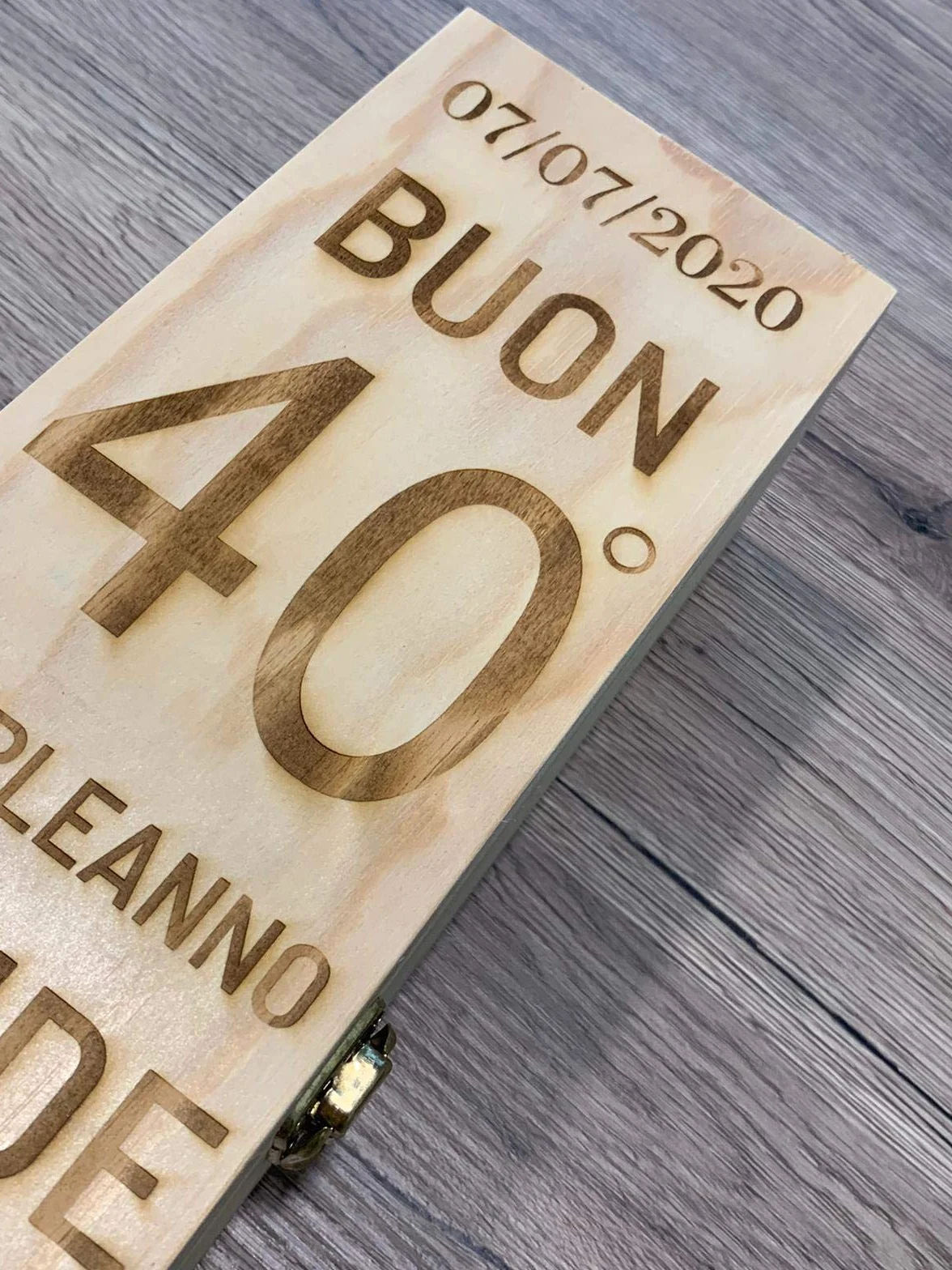 Porta Bottiglie Vino Guizzo Creart Made in Italy Scatola Legno 35.4x10.4x9.5 cm