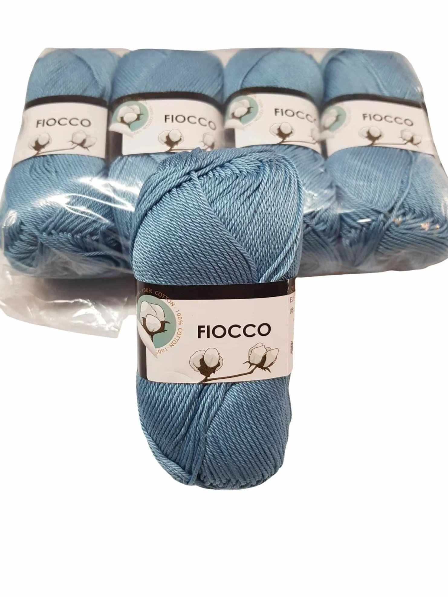 Filato di Cotone Fiocco Azzurro 250gr TreSfere Uncinetto Maglia Ferri