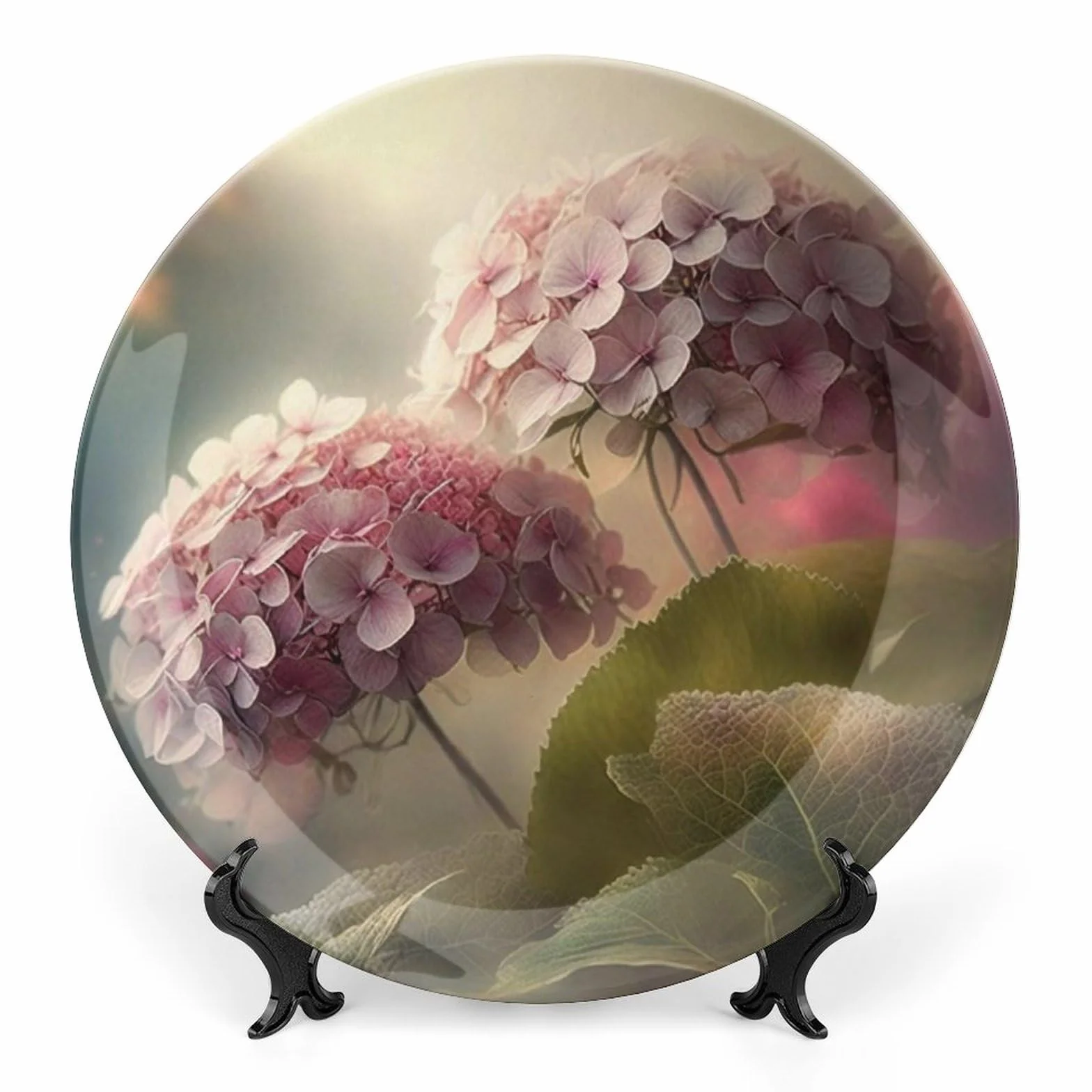 Piatti decorativi in ceramica con ortensia fiore per parete soggiorno sala da pranzo