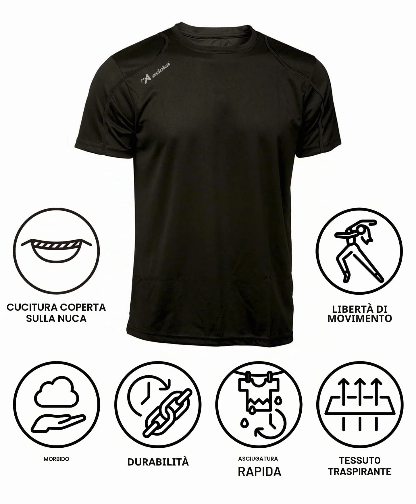 Asioka 75/09 Maglietta a maniche corte unisex adulto