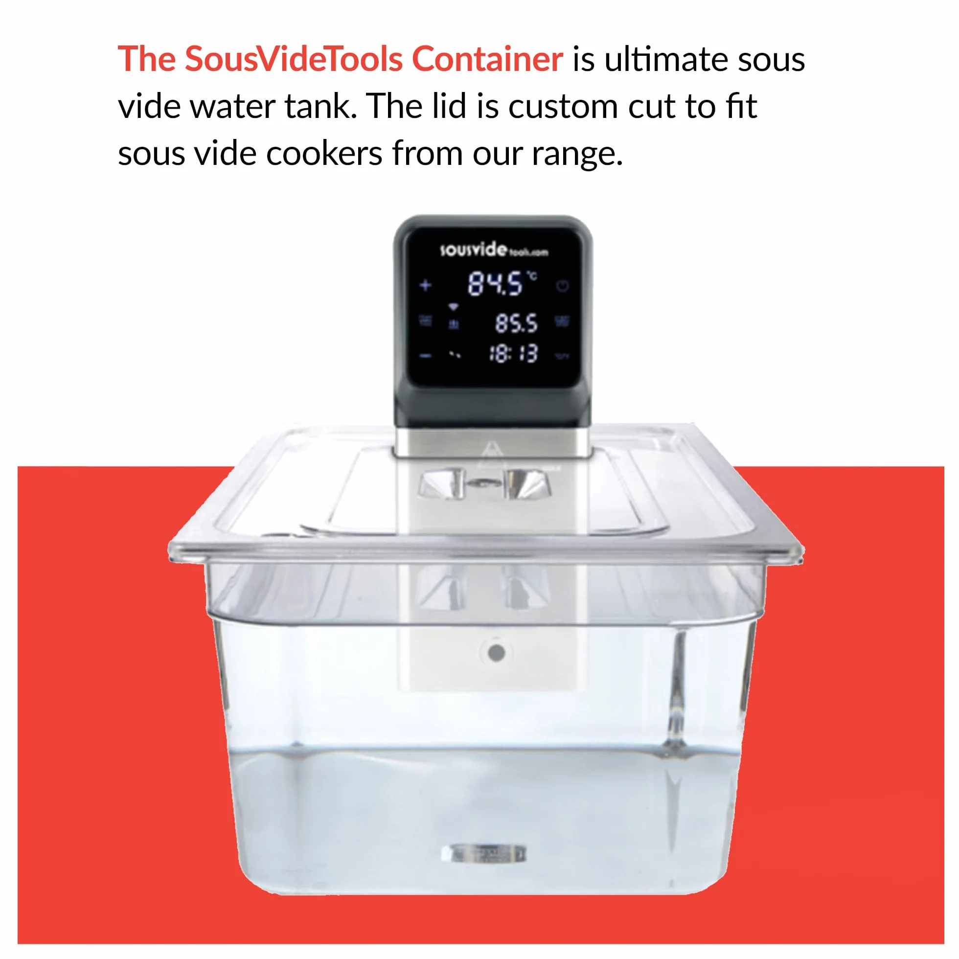 SousVideTools Contenitore Sous Vide 28L Serbatoio Acqua con Coperchio Compatibile Inxineu Vpcok Direct Cooker