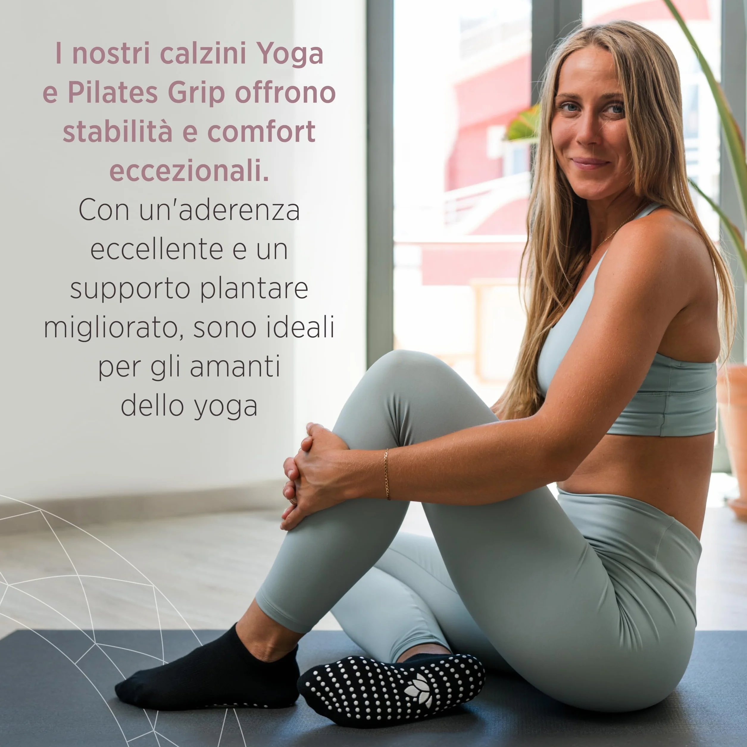 Calze Antiscivolo con Grip Yoga Pilates Fitness Danza Barre Traspiranti Sicure EU 37-42